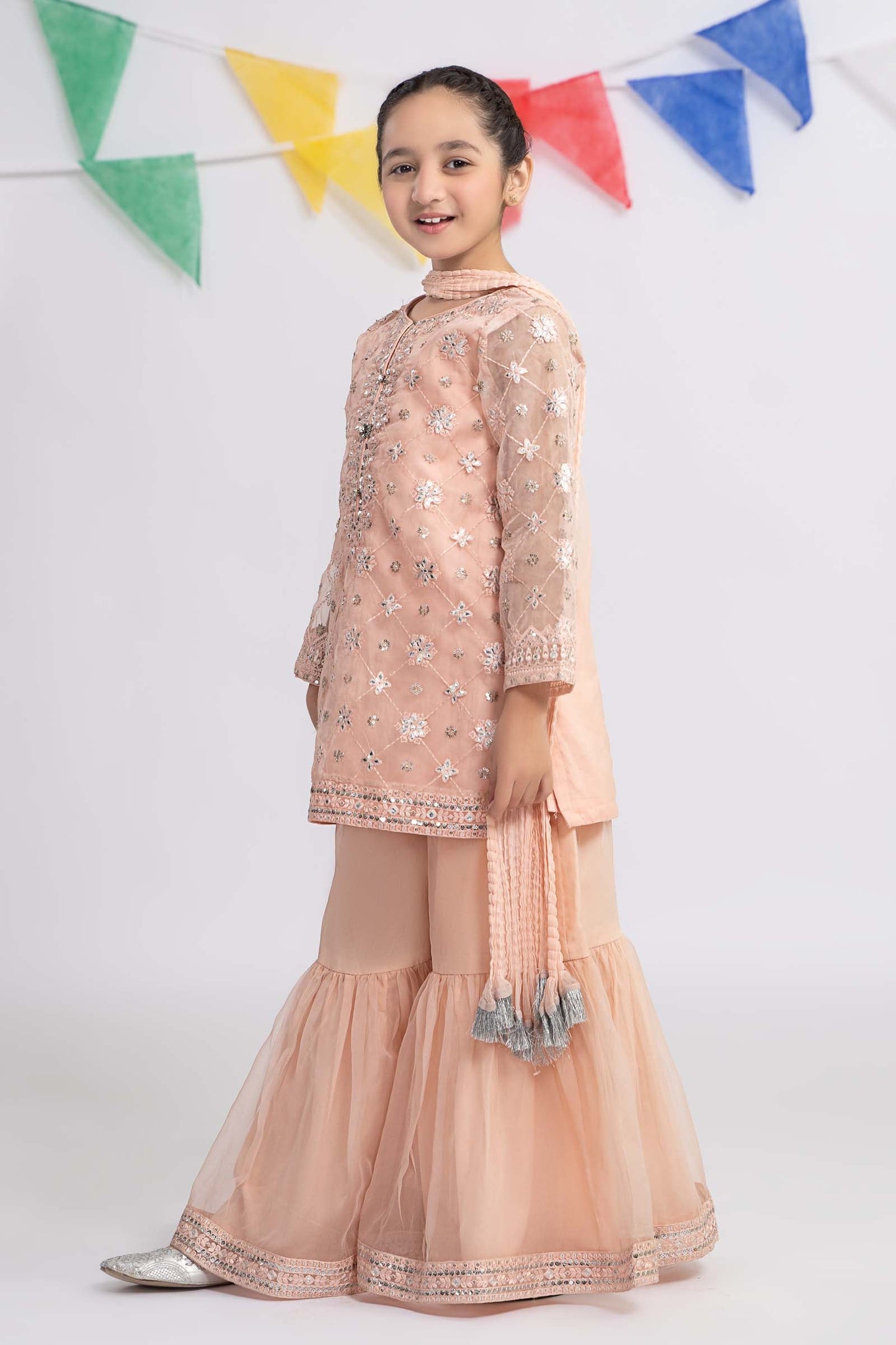 3 Piece Embroidered Organza Suit
