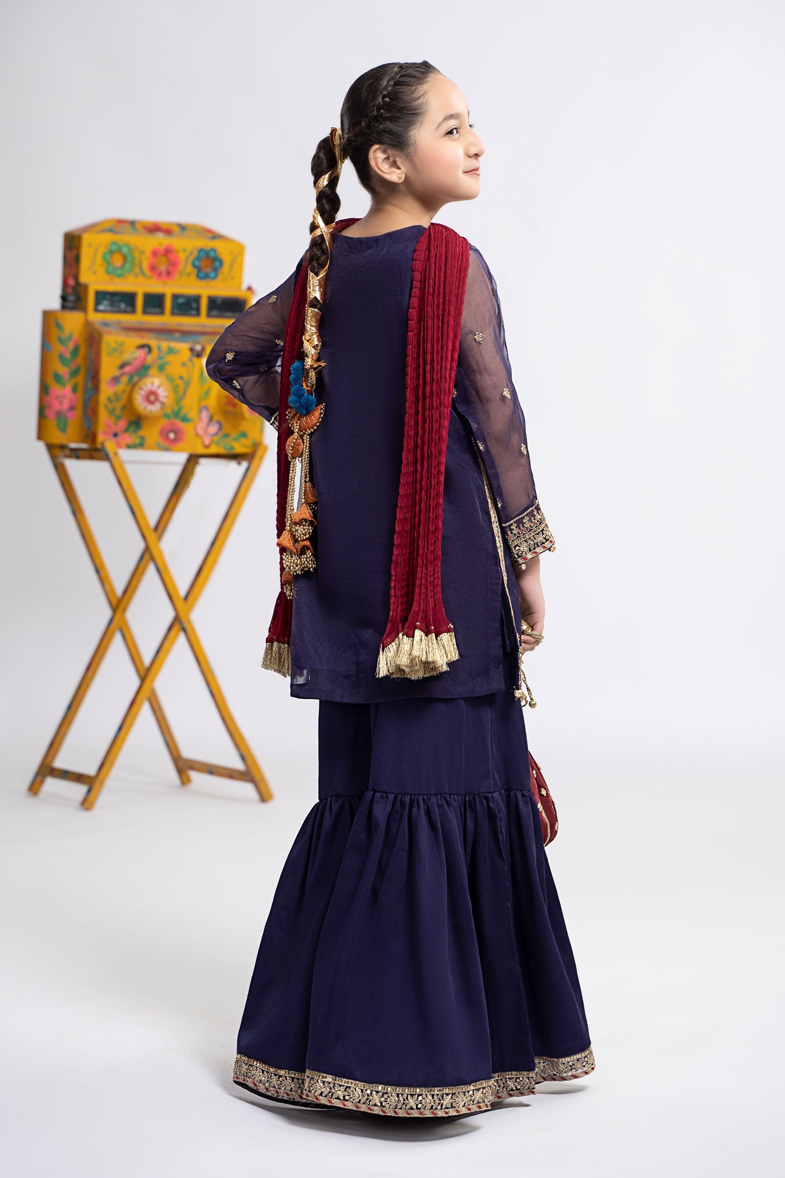 3 Piece Embroidered Organza Suit