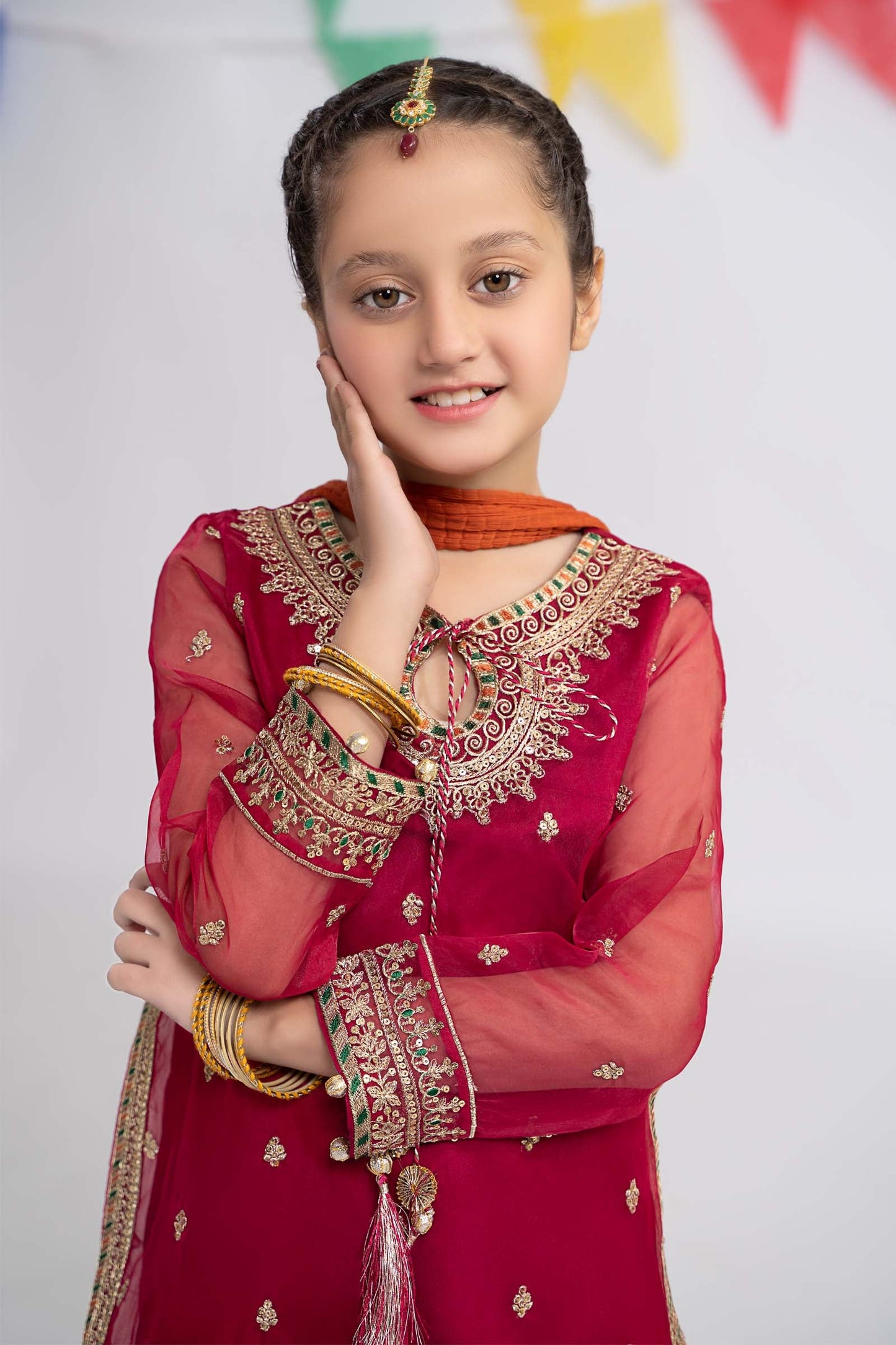 3 Piece Embroidered Organza Suit