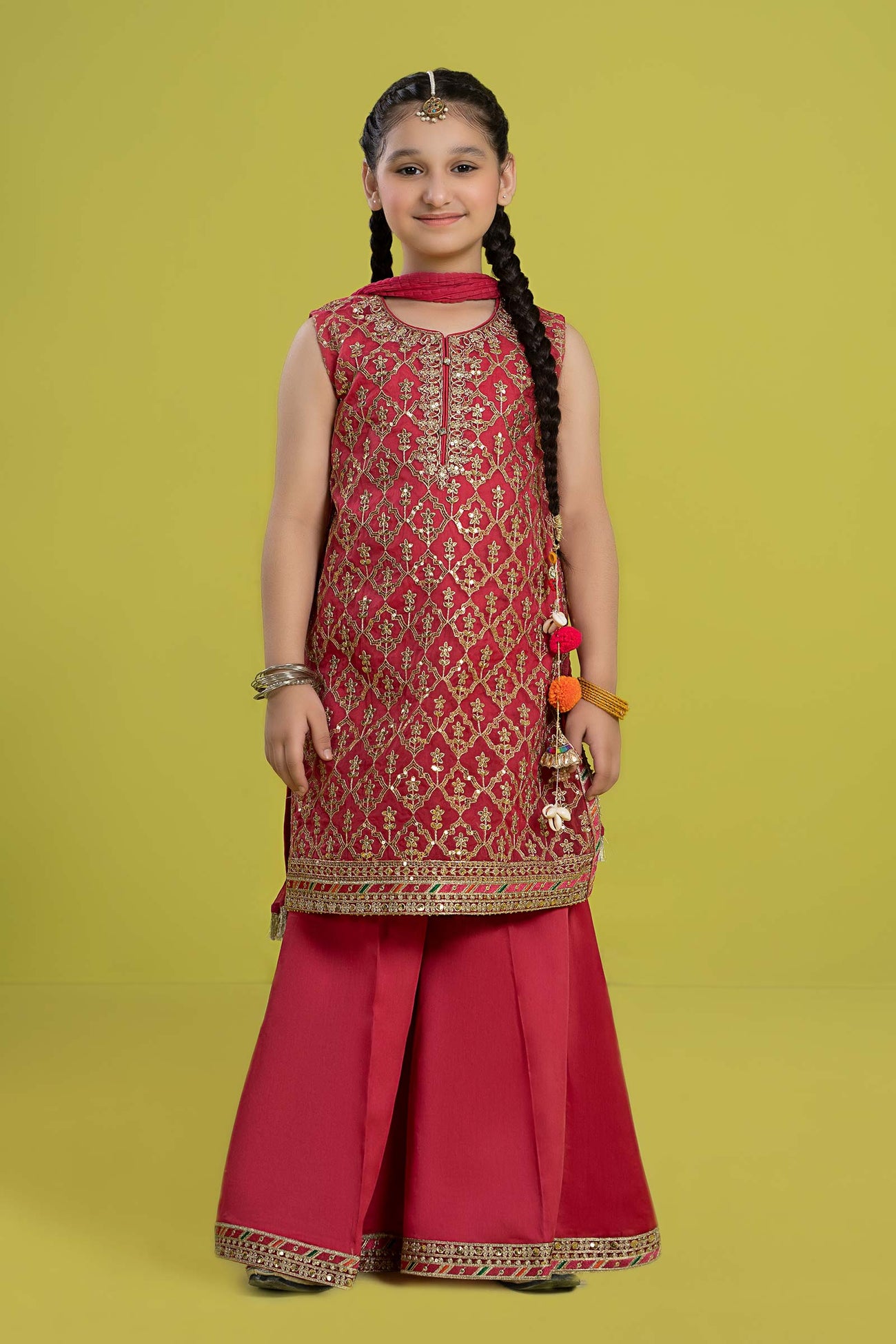 3 Piece Embroidered Organza Suit