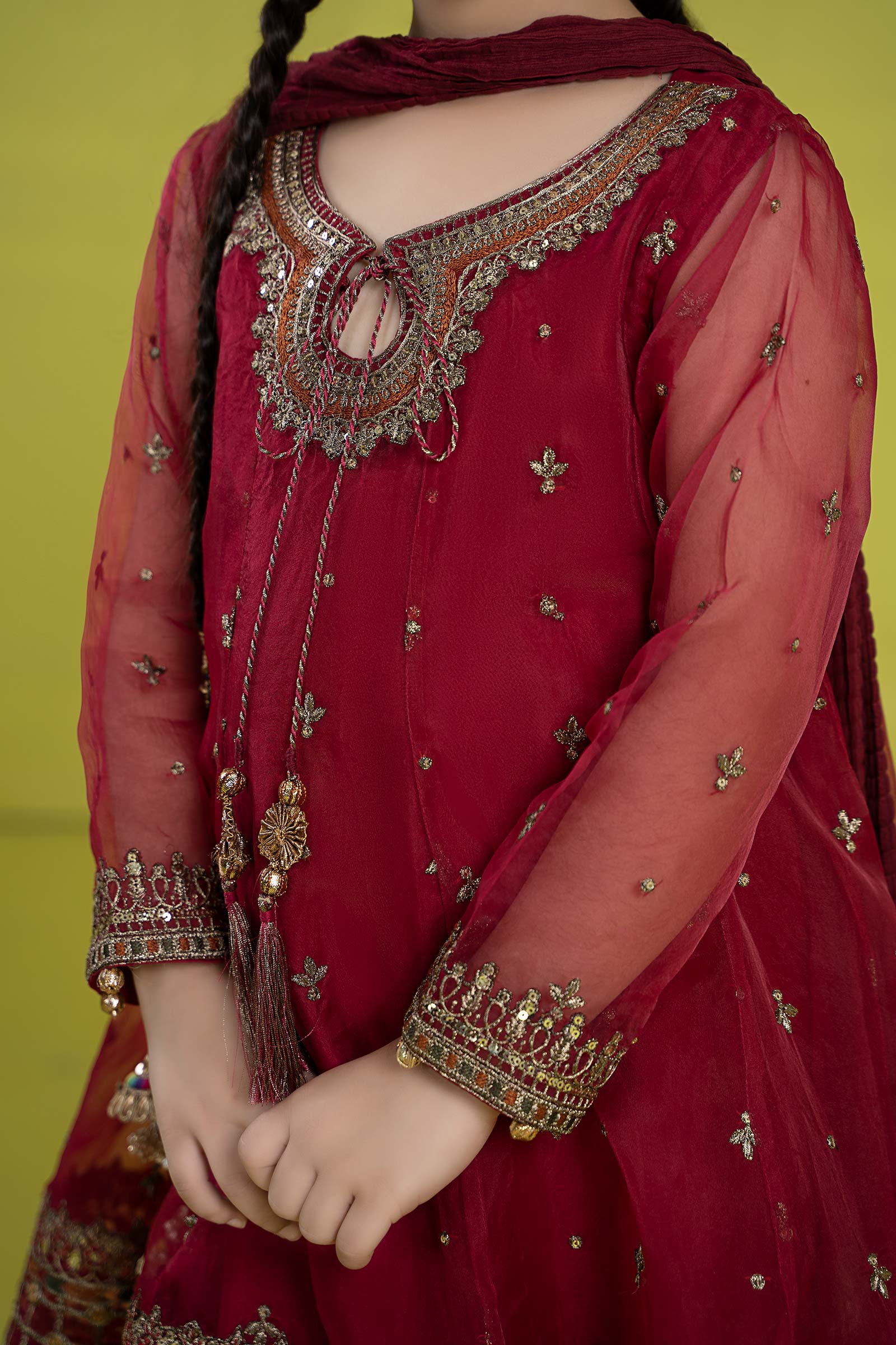 3 Piece Embroidered Organza Suit