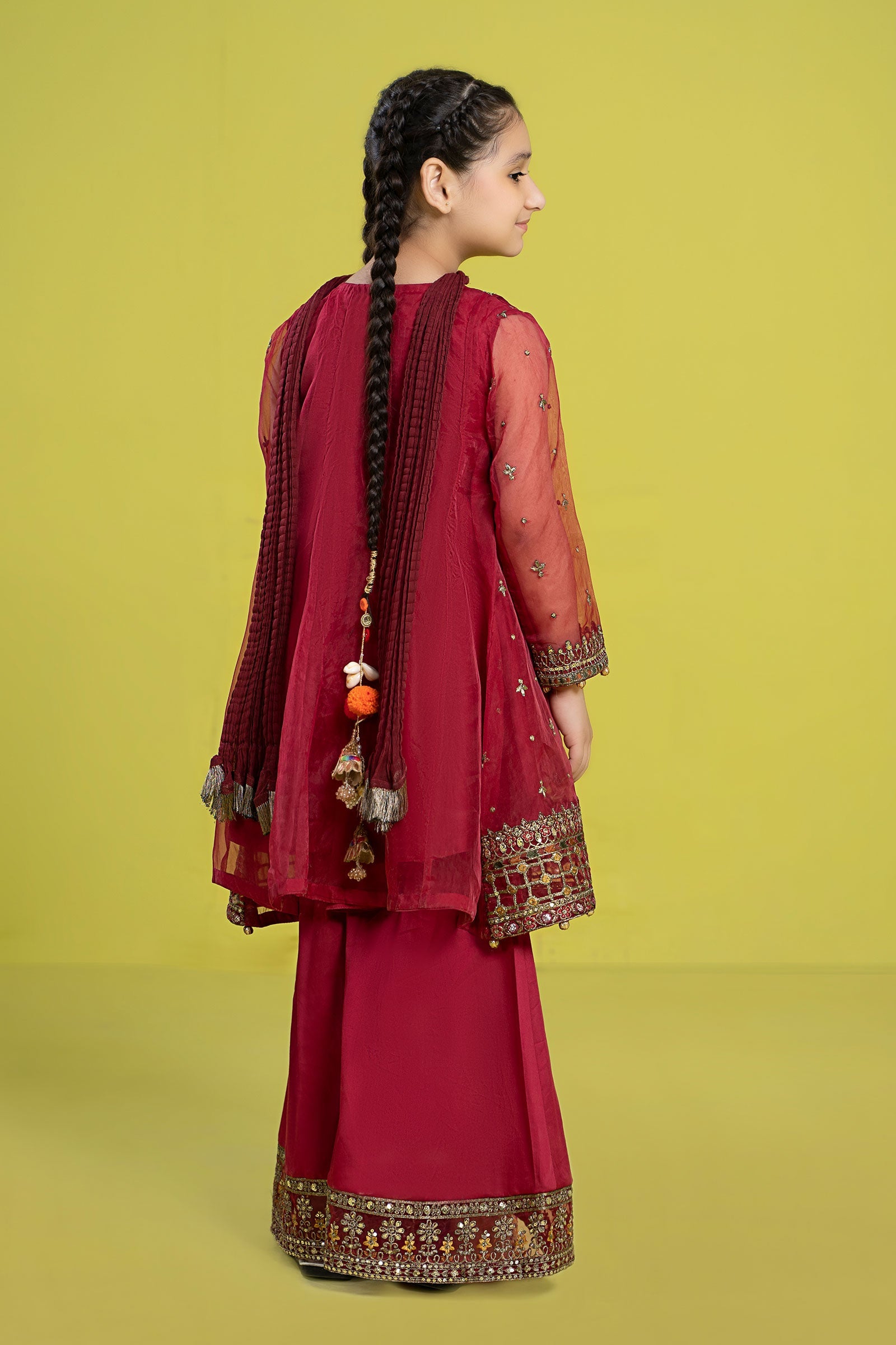 3 Piece Embroidered Organza Suit
