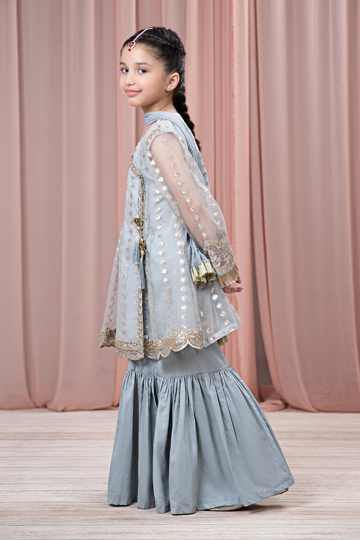 3 Piece Embroidered Organza Suit
