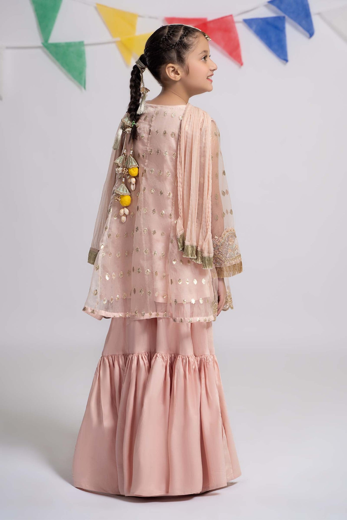 3 PIECE EMBROIDERED ORGANZA SUIT | MKS-EF24-18