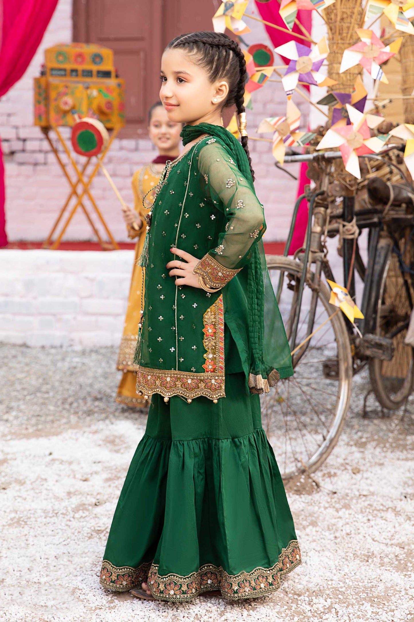 3 Piece Embroidered Organza Suit