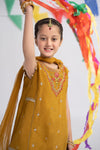 3 Piece Embroidered Raw Silk Suit