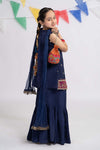 3 Piece Embroidered Raw Silk Suit