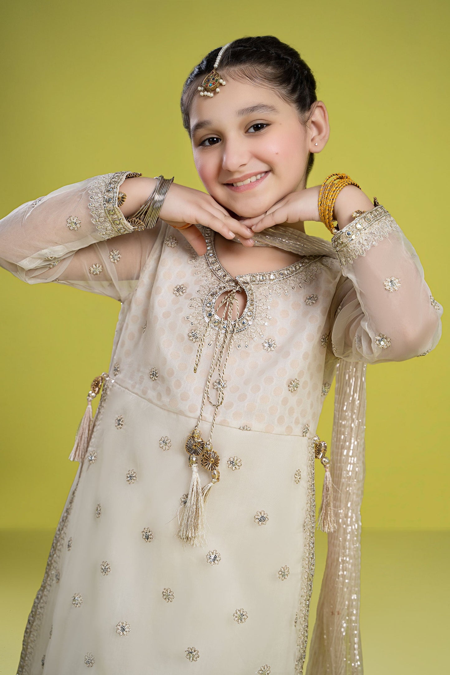 3 Piece Embroidered Organza Suit