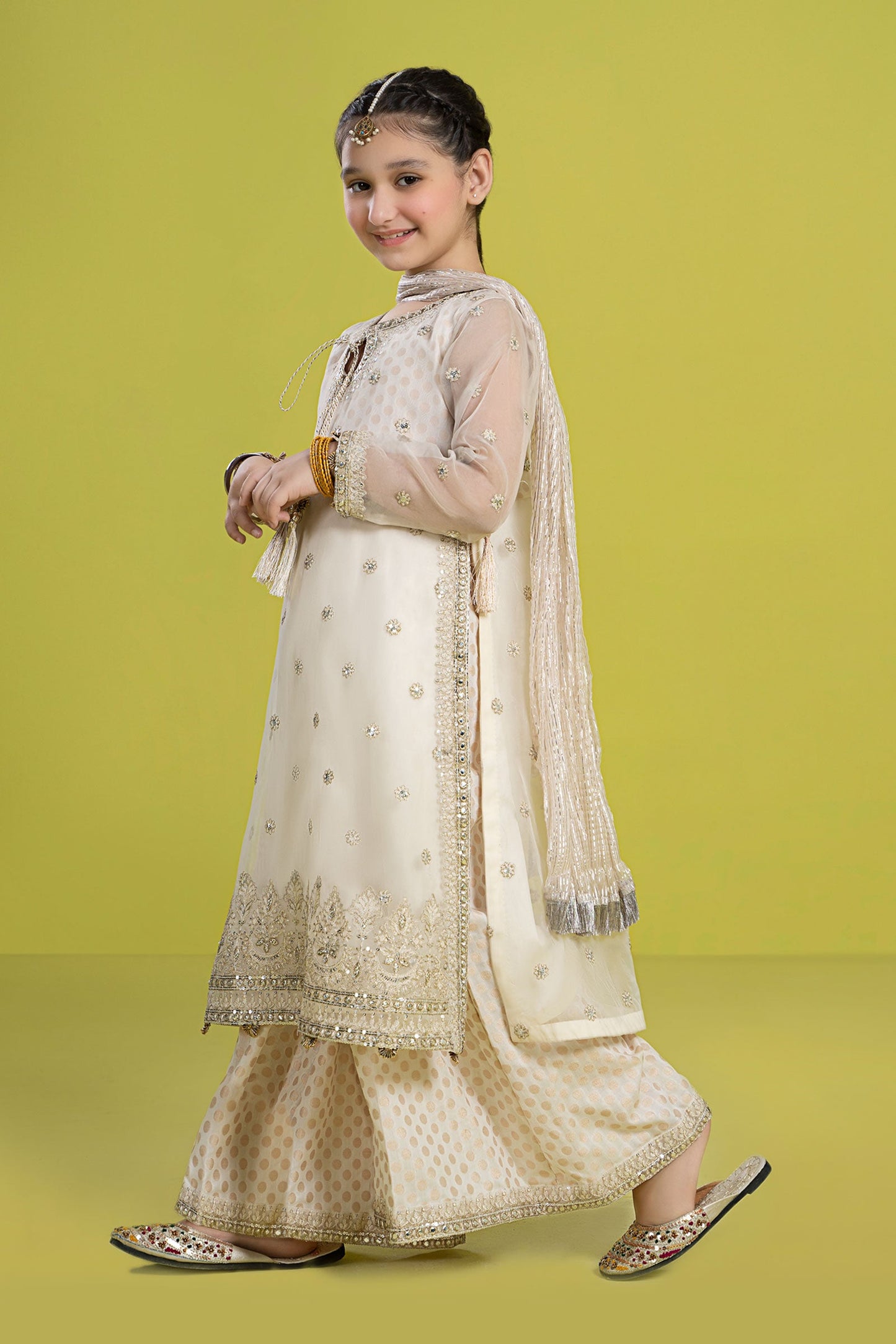 3 Piece Embroidered Organza Suit
