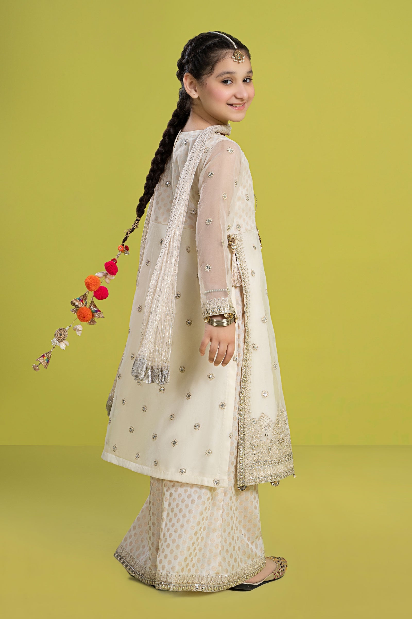 3 Piece Embroidered Organza Suit