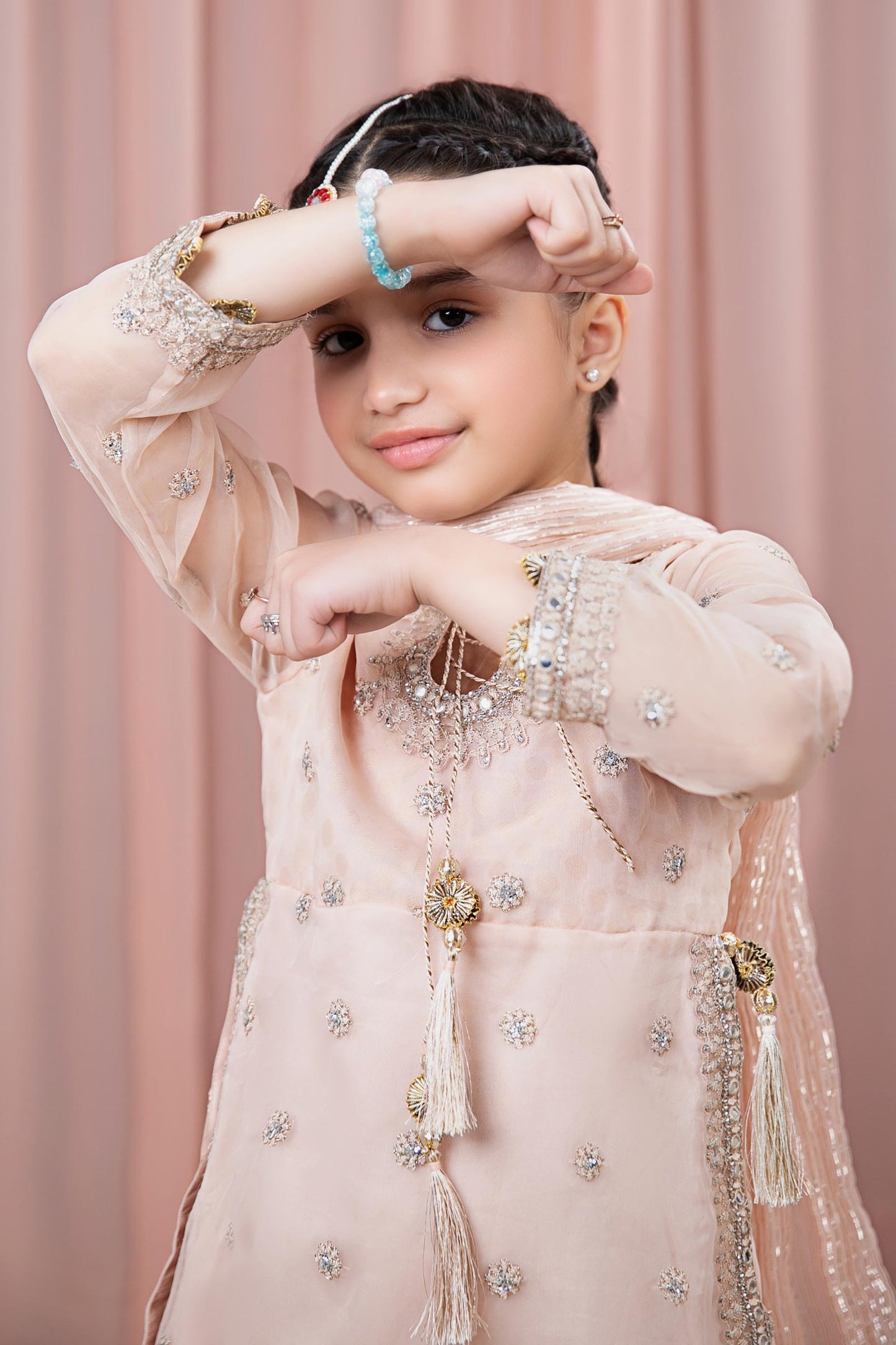 3 Piece Embroidered Organza Suit