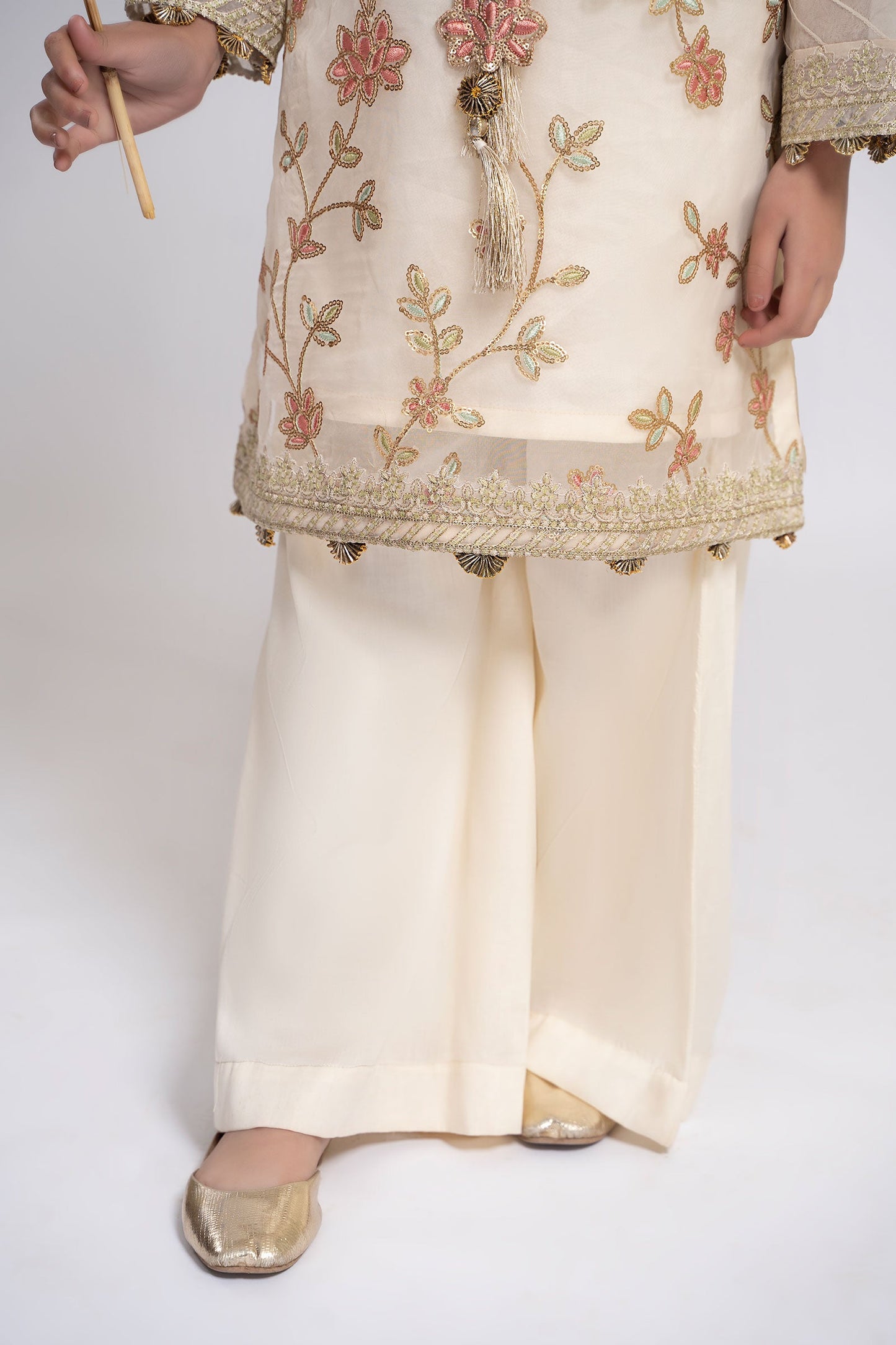 3 Piece Embroidered Organza Suit