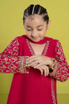 3 Piece Embroidered Raw Silk Suit