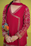 3 Piece Embroidered Raw Silk Suit
