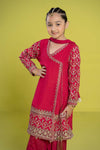 3 Piece Embroidered Raw Silk Suit