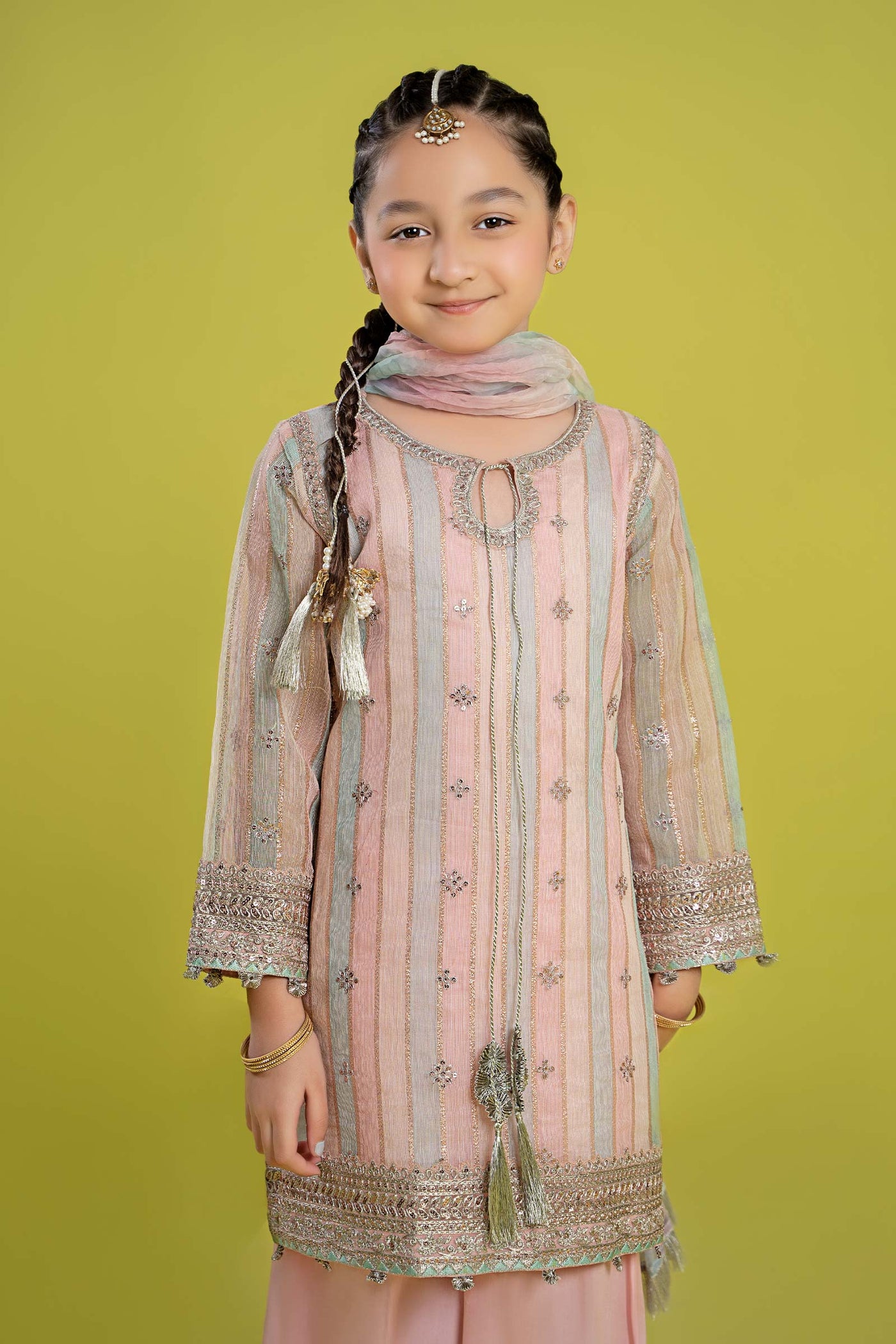 3 PIECE EMBROIDERED YARN DYED SUIT | MKS-EF24-32