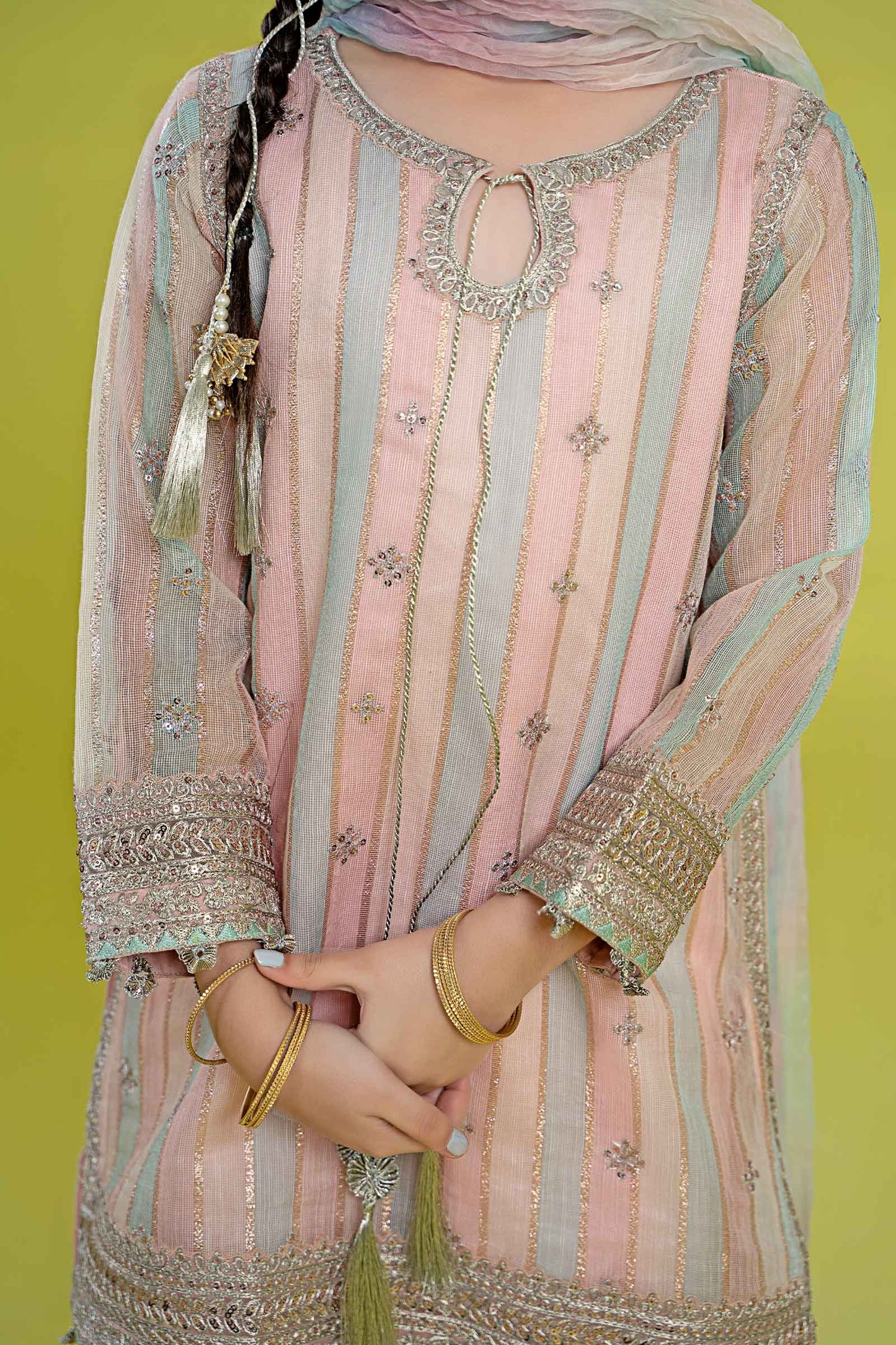 3 Piece Embroidered Yarn Dyed Suit