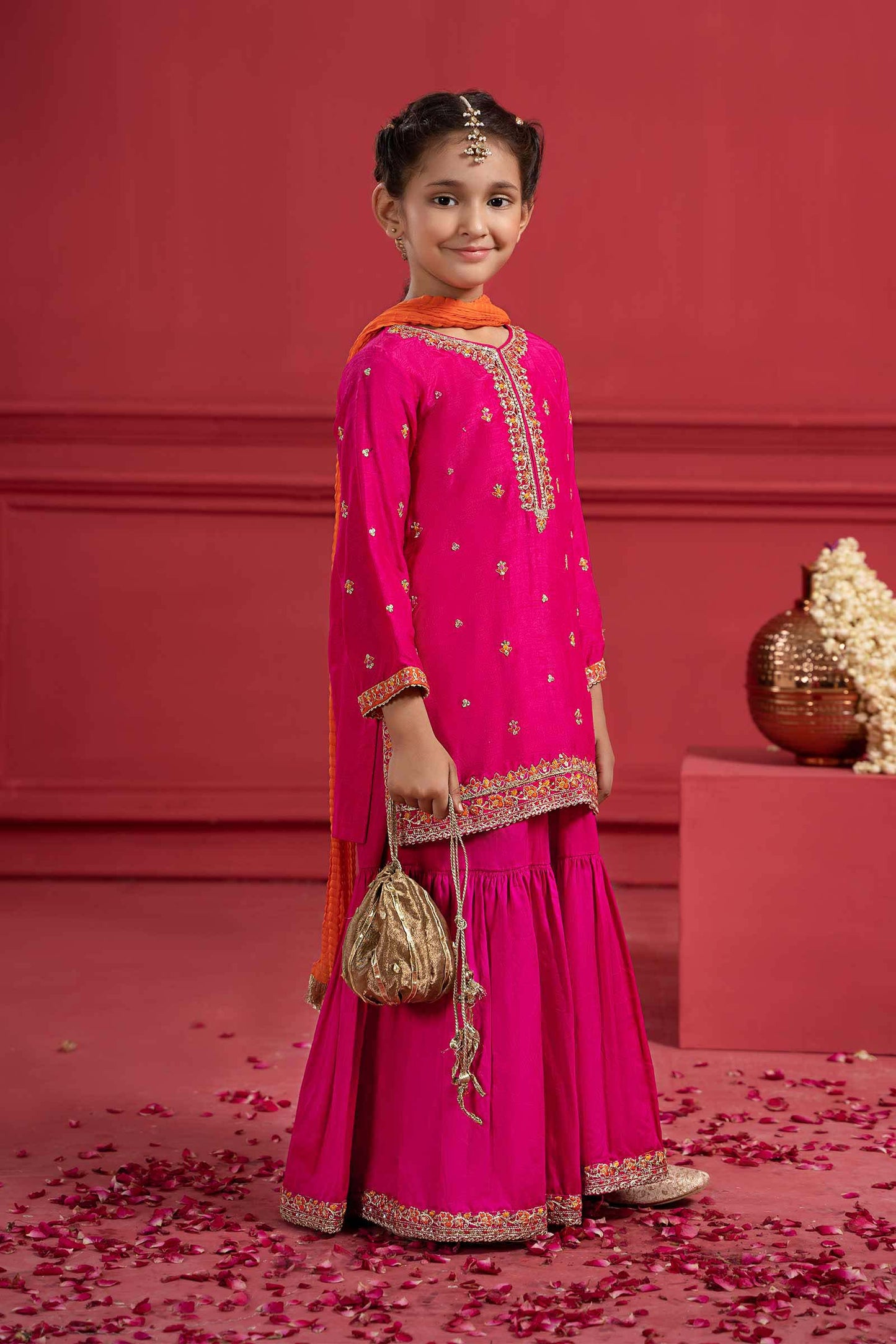 3 Piece Embroidered Silk Suit