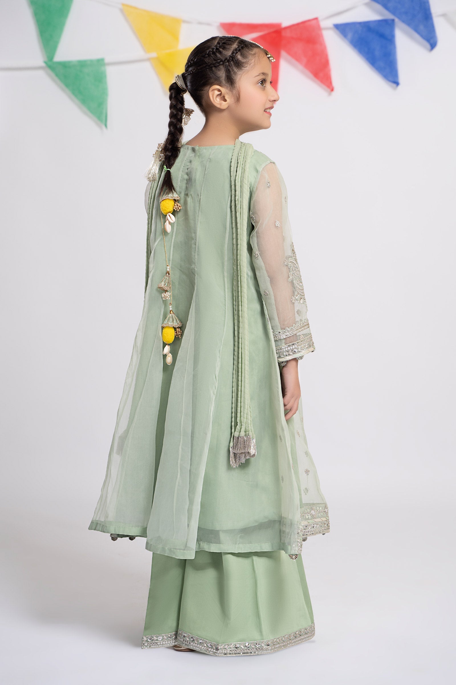 3 Piece Embroidered Organza Suit