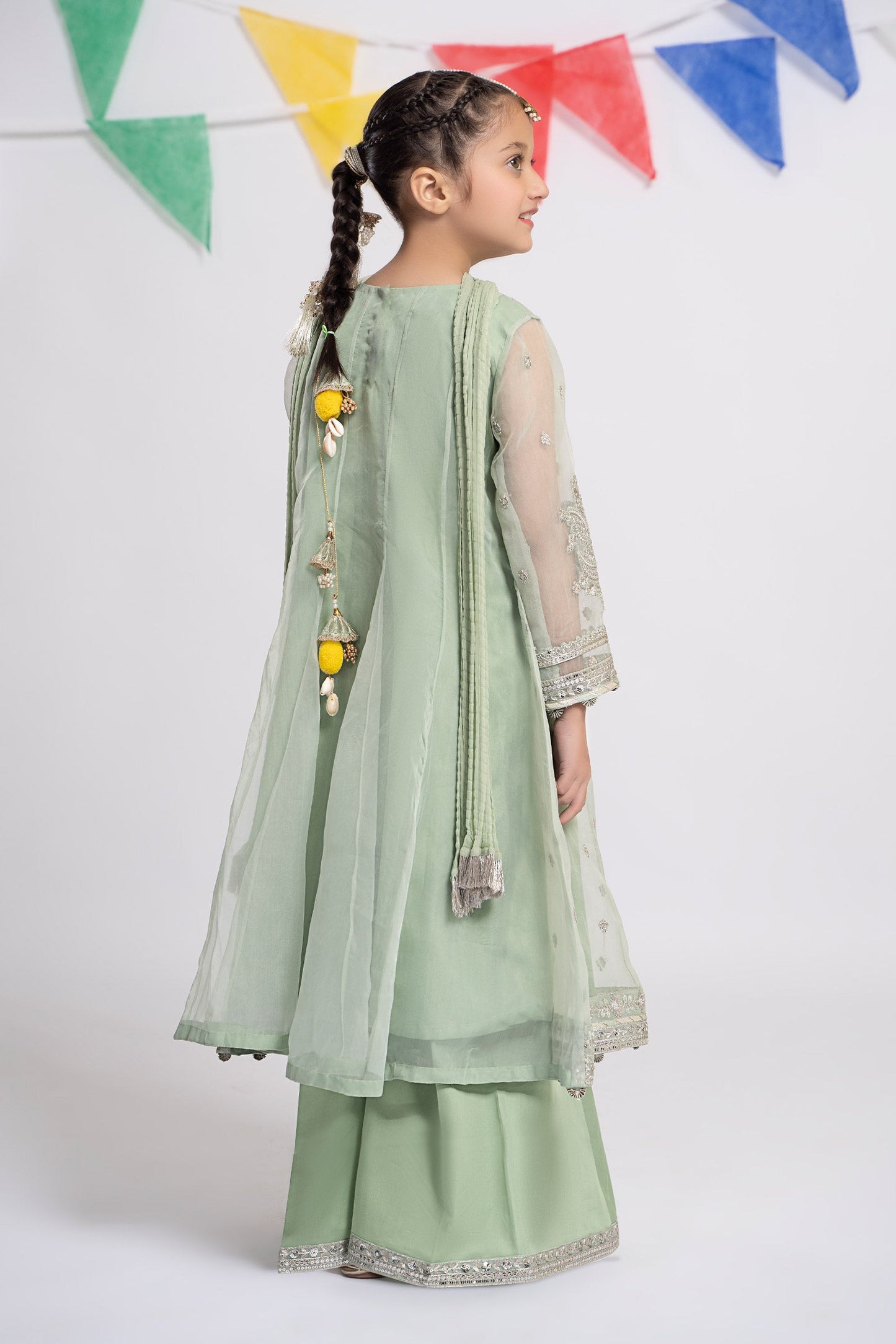 3 Piece Embroidered Organza Suit