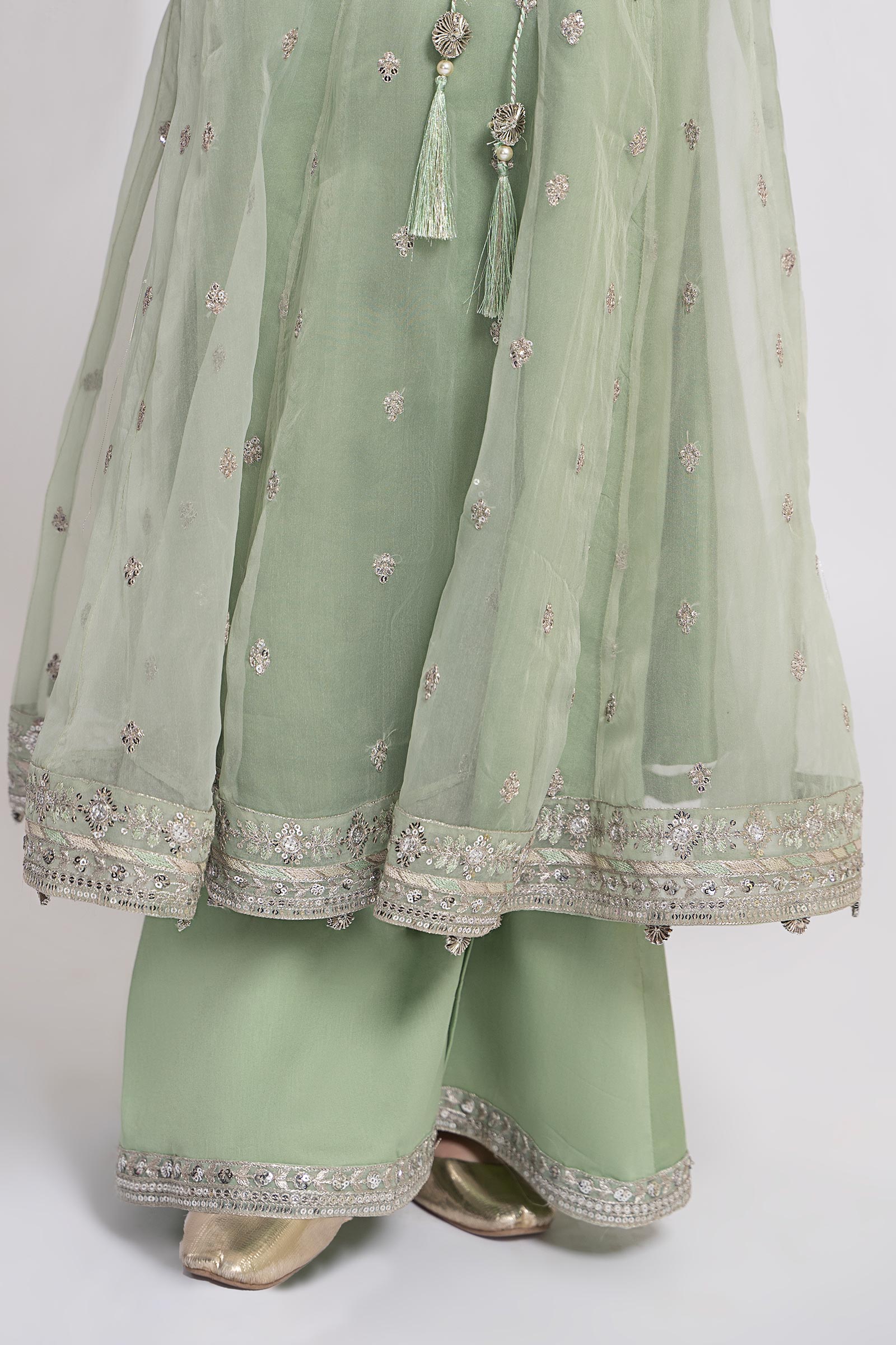 3 Piece Embroidered Organza Suit