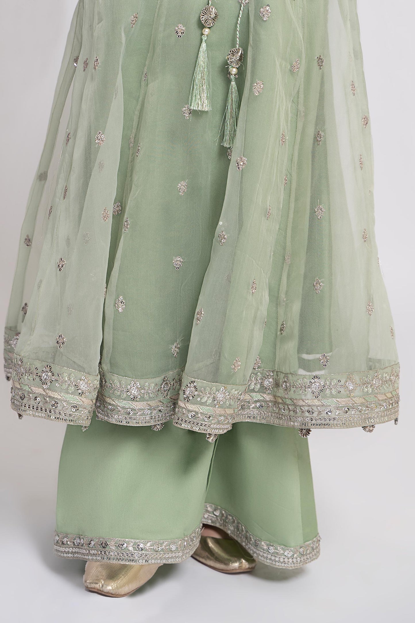 3 Piece Embroidered Organza Suit