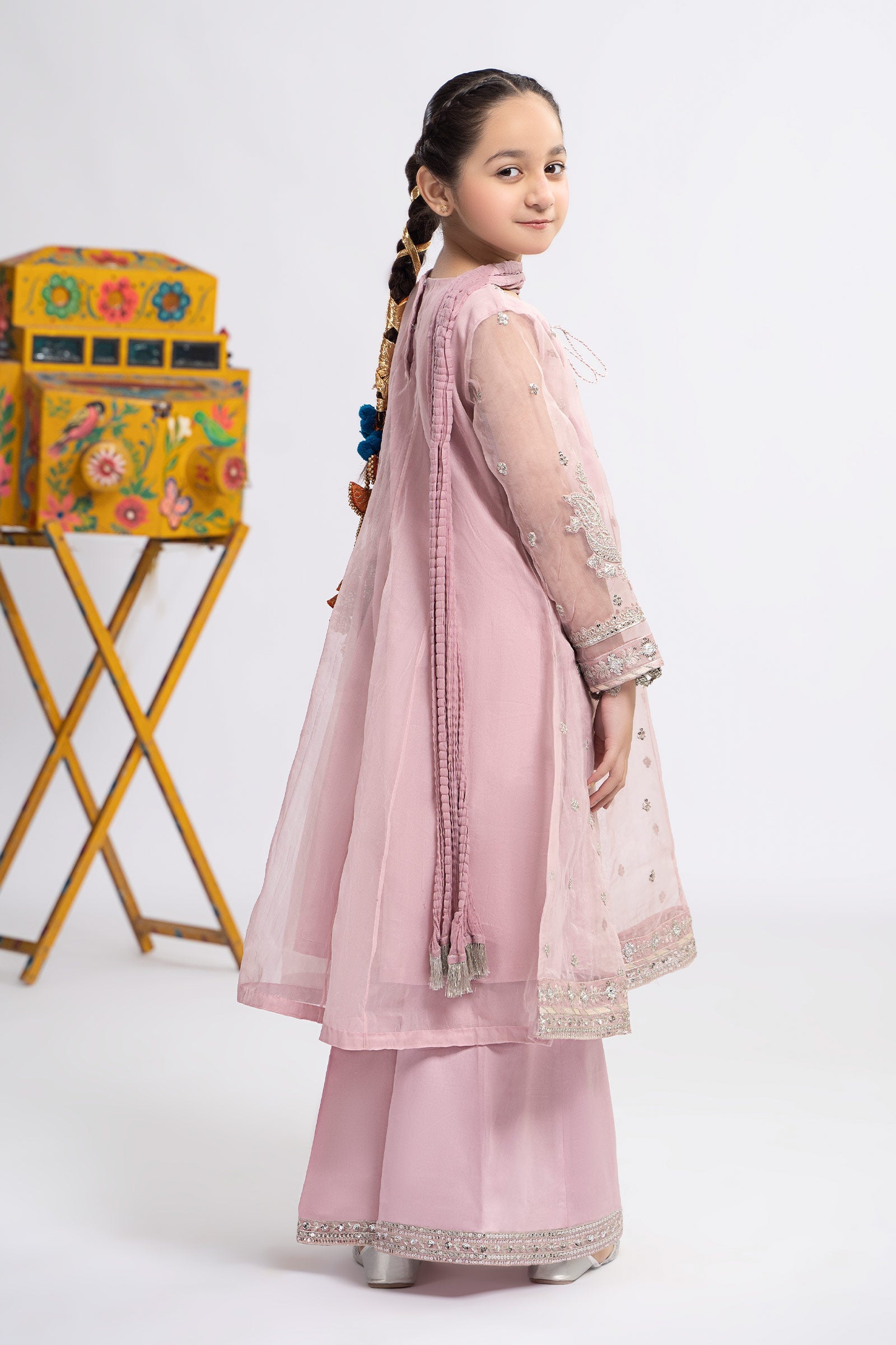 3 Piece Embroidered Organza Suit