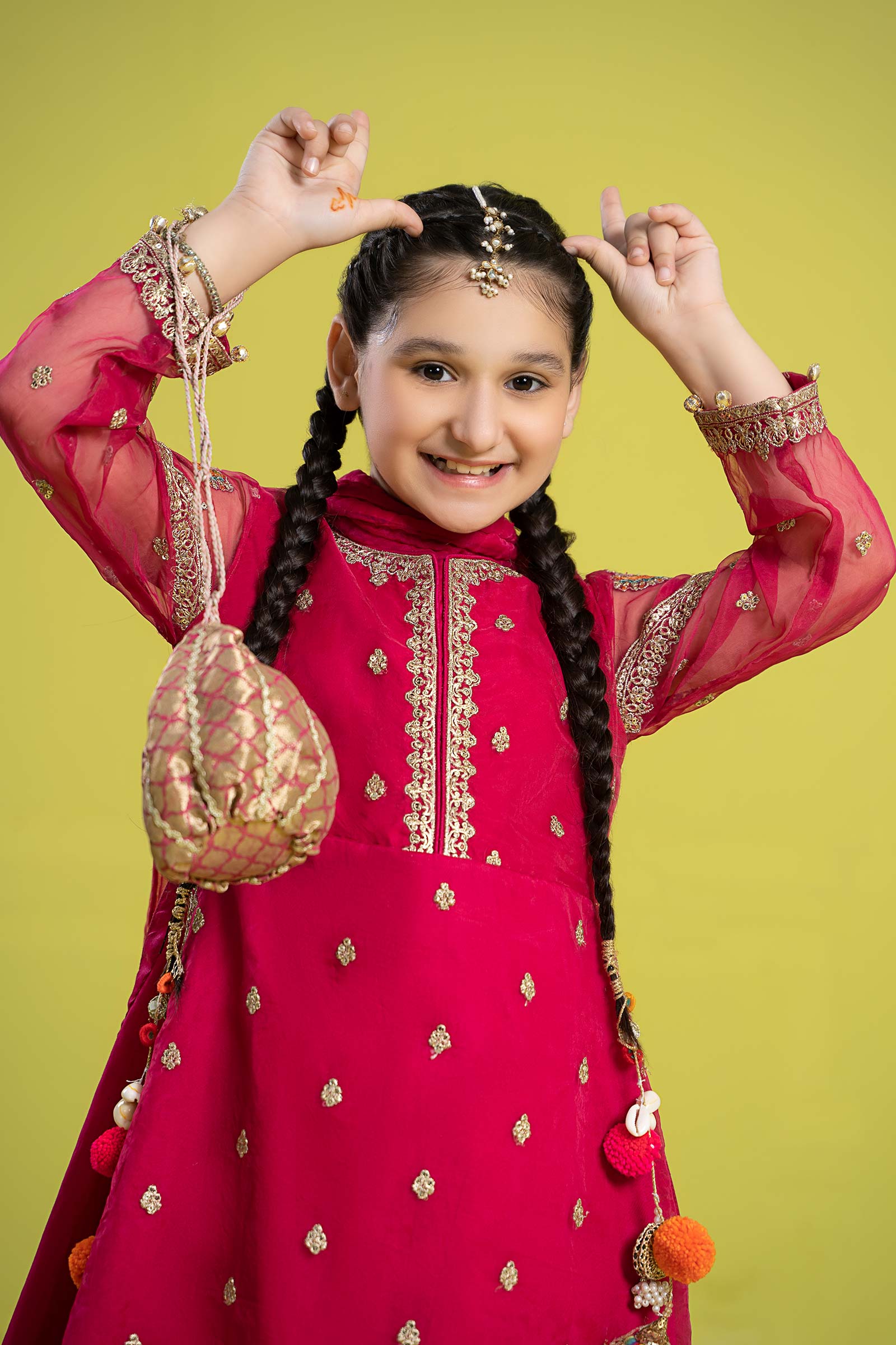 3 Piece Embroidered Organza Suit
