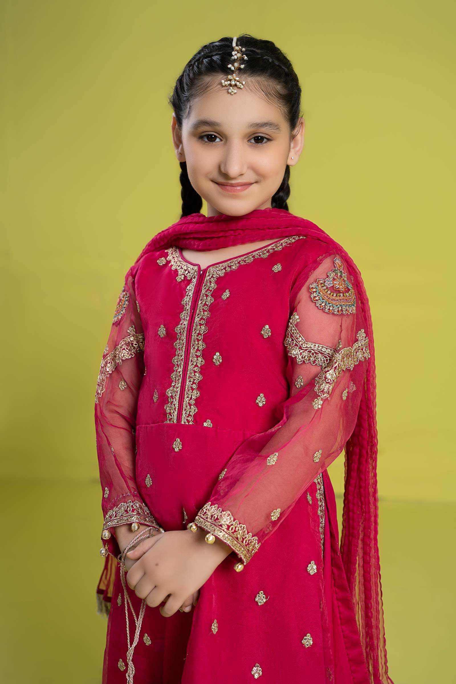 3 Piece Embroidered Organza Suit