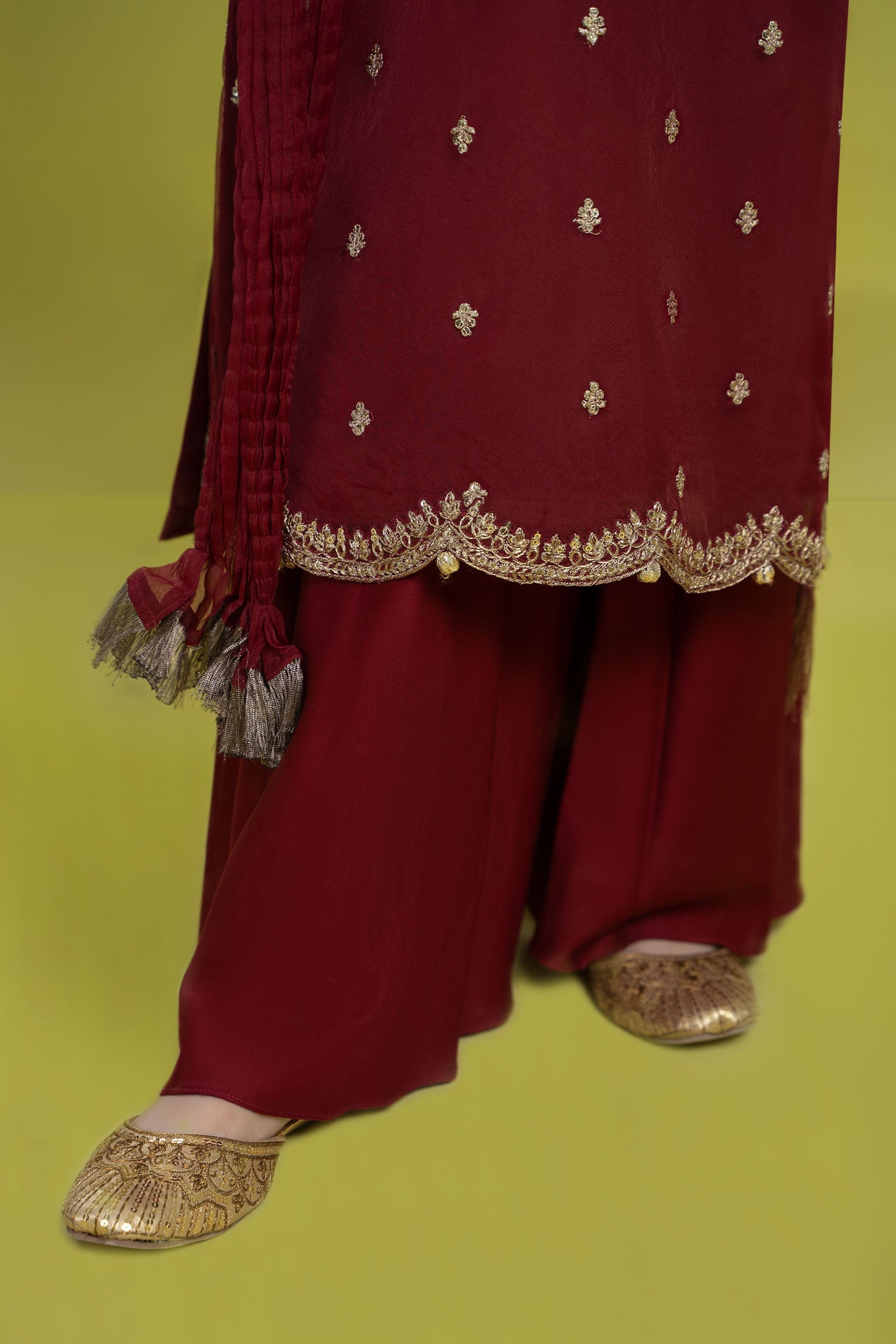 3 Piece Embroidered Organza Suit