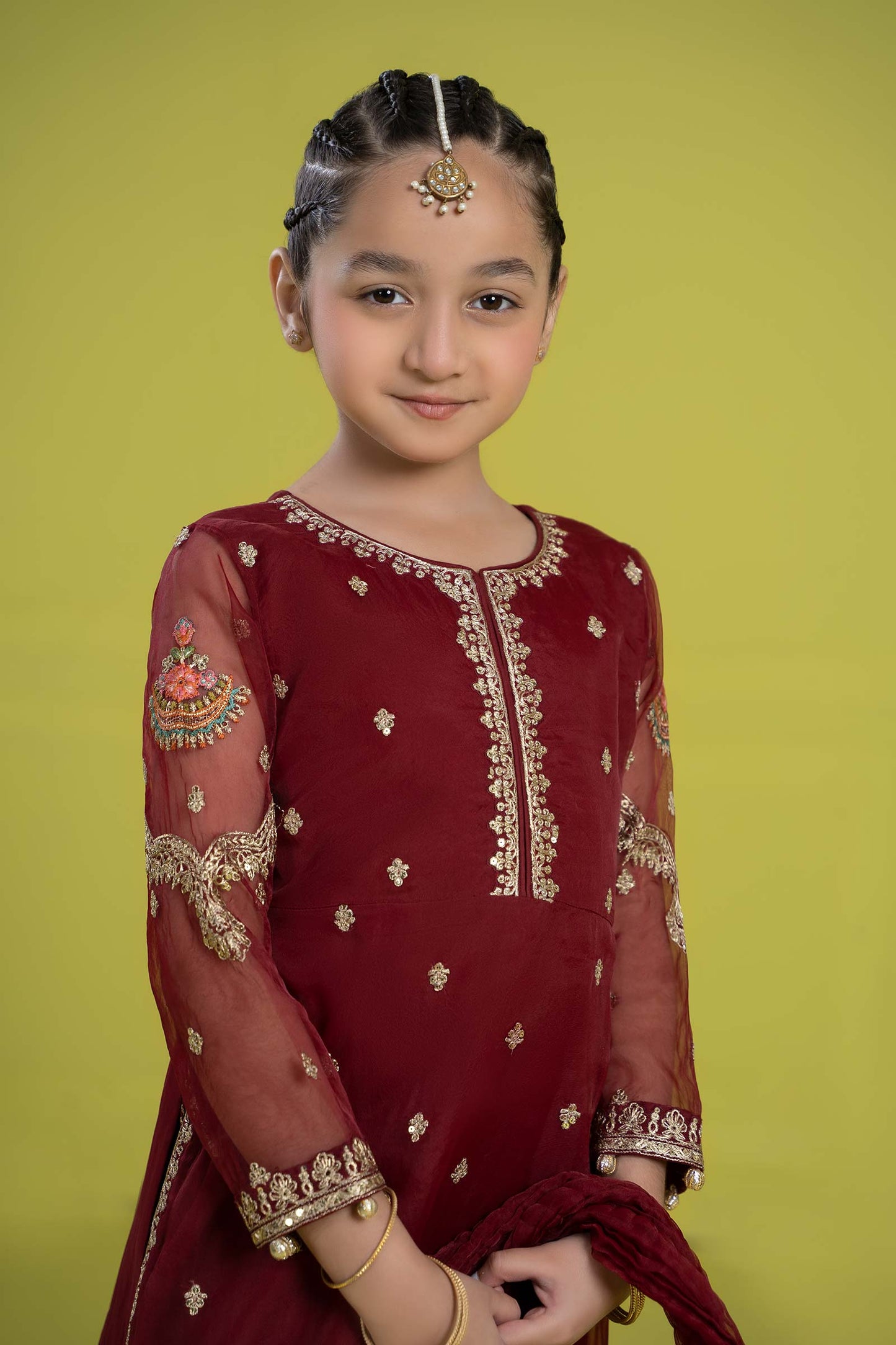 3 Piece Embroidered Organza Suit