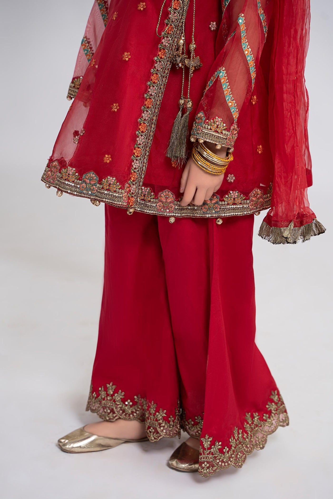 3 PIECE EMBROIDERED ORGANZA SUIT | MKS-EF24-24