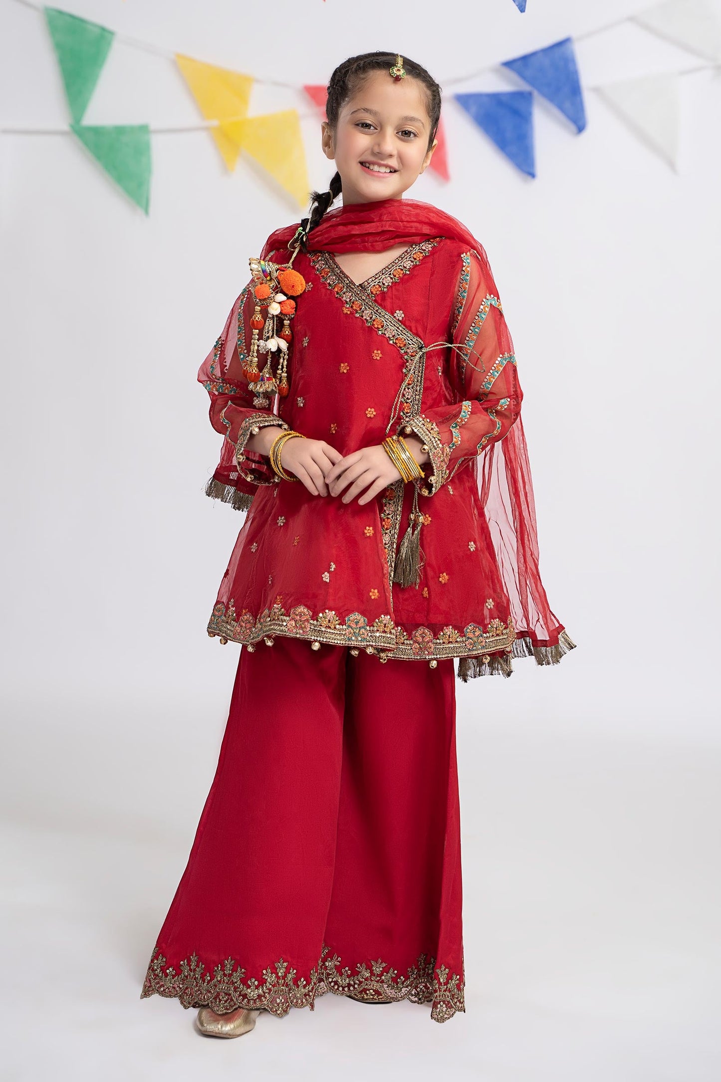 3 Piece Embroidered Organza Suit