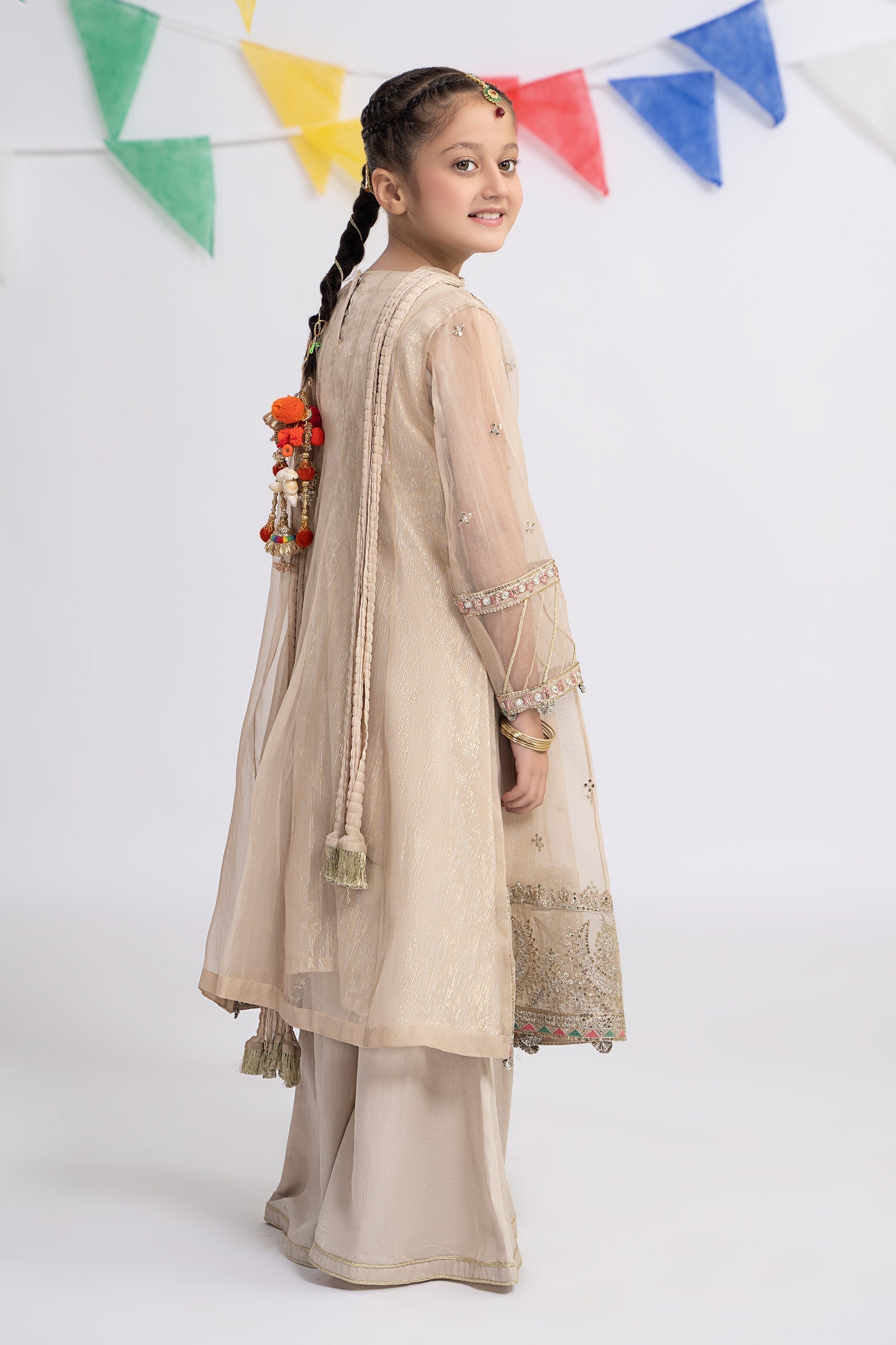 3 Piece Embroidered Organza Suit