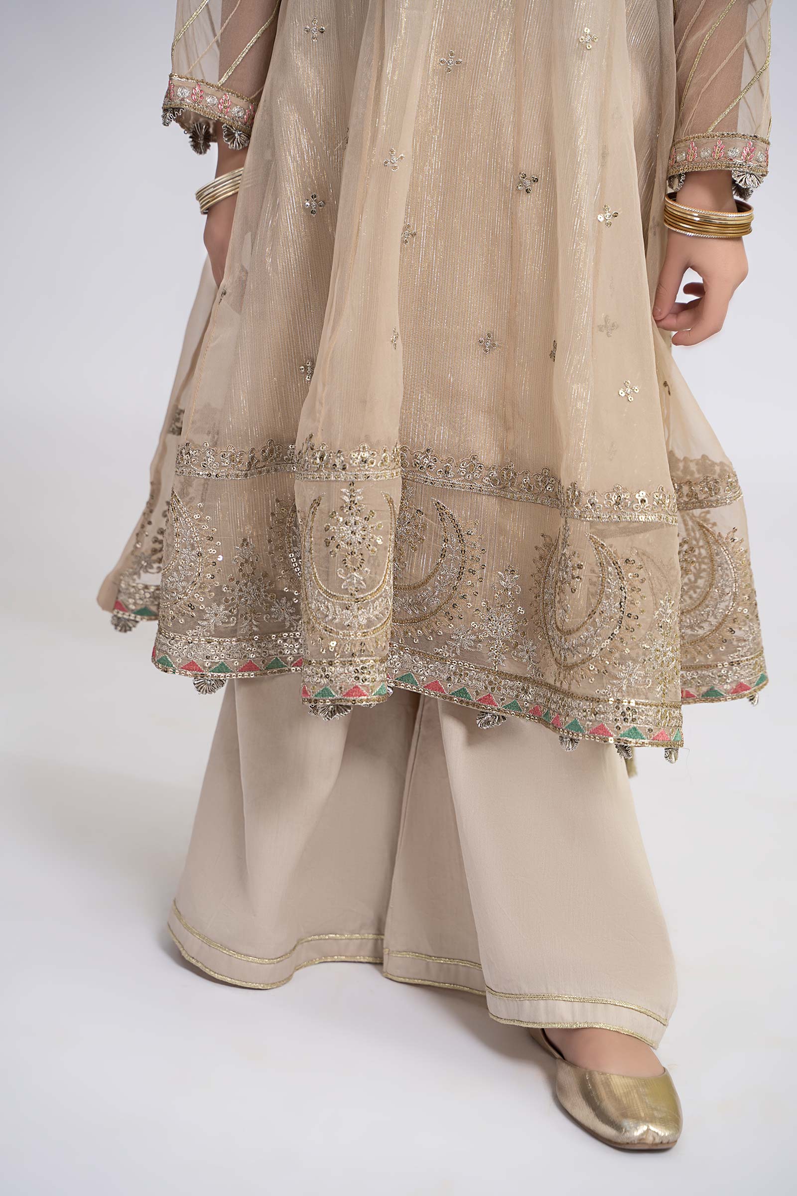 3 Piece Embroidered Organza Suit