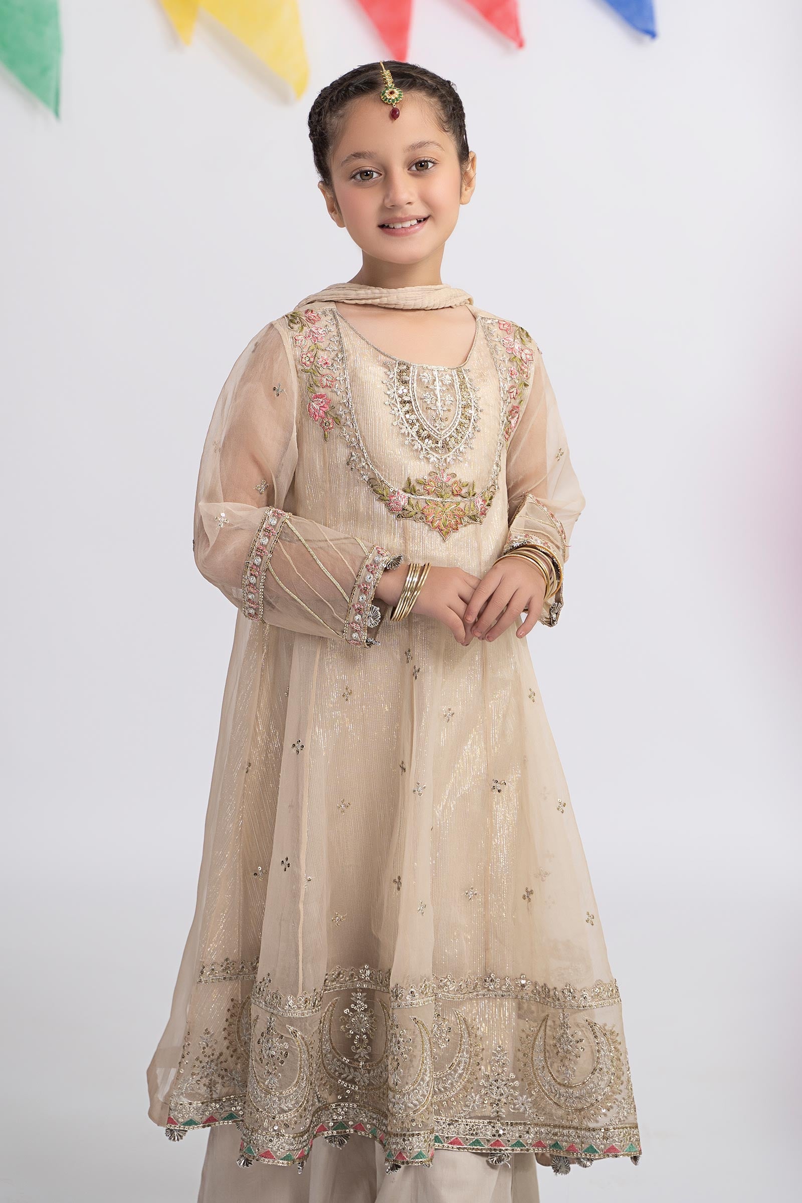 3 Piece Embroidered Organza Suit