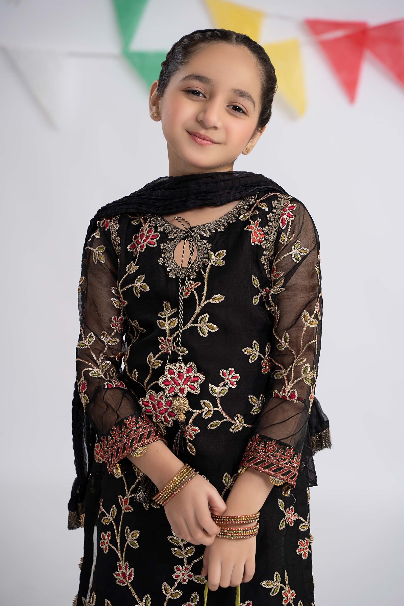 3 Piece Embroidered Organza Suit
