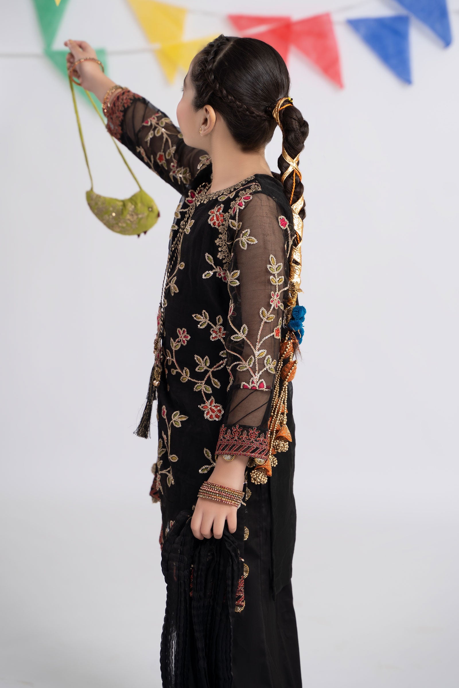 3 Piece Embroidered Organza Suit