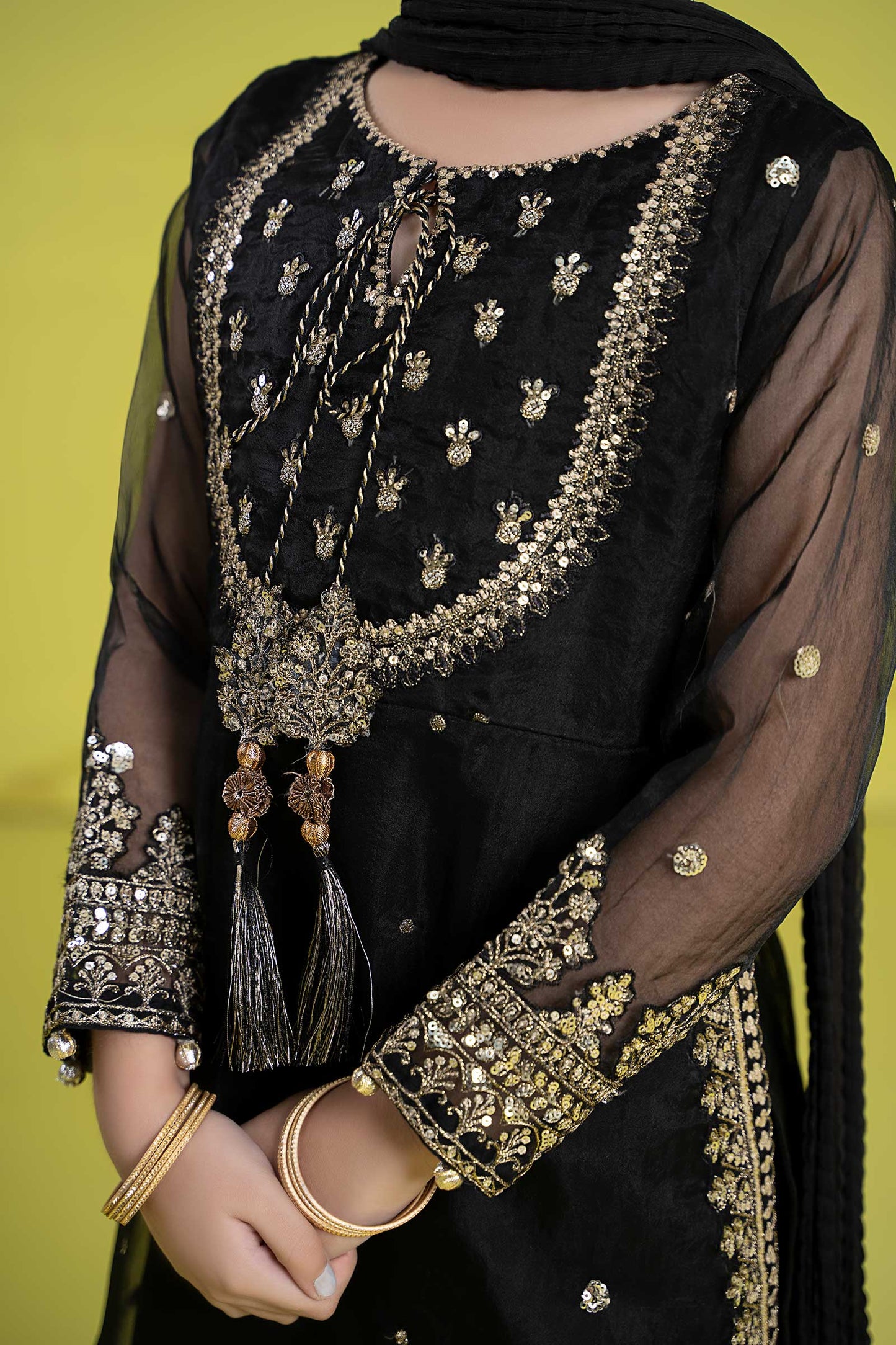 3 Piece Embroidered Organza Suit