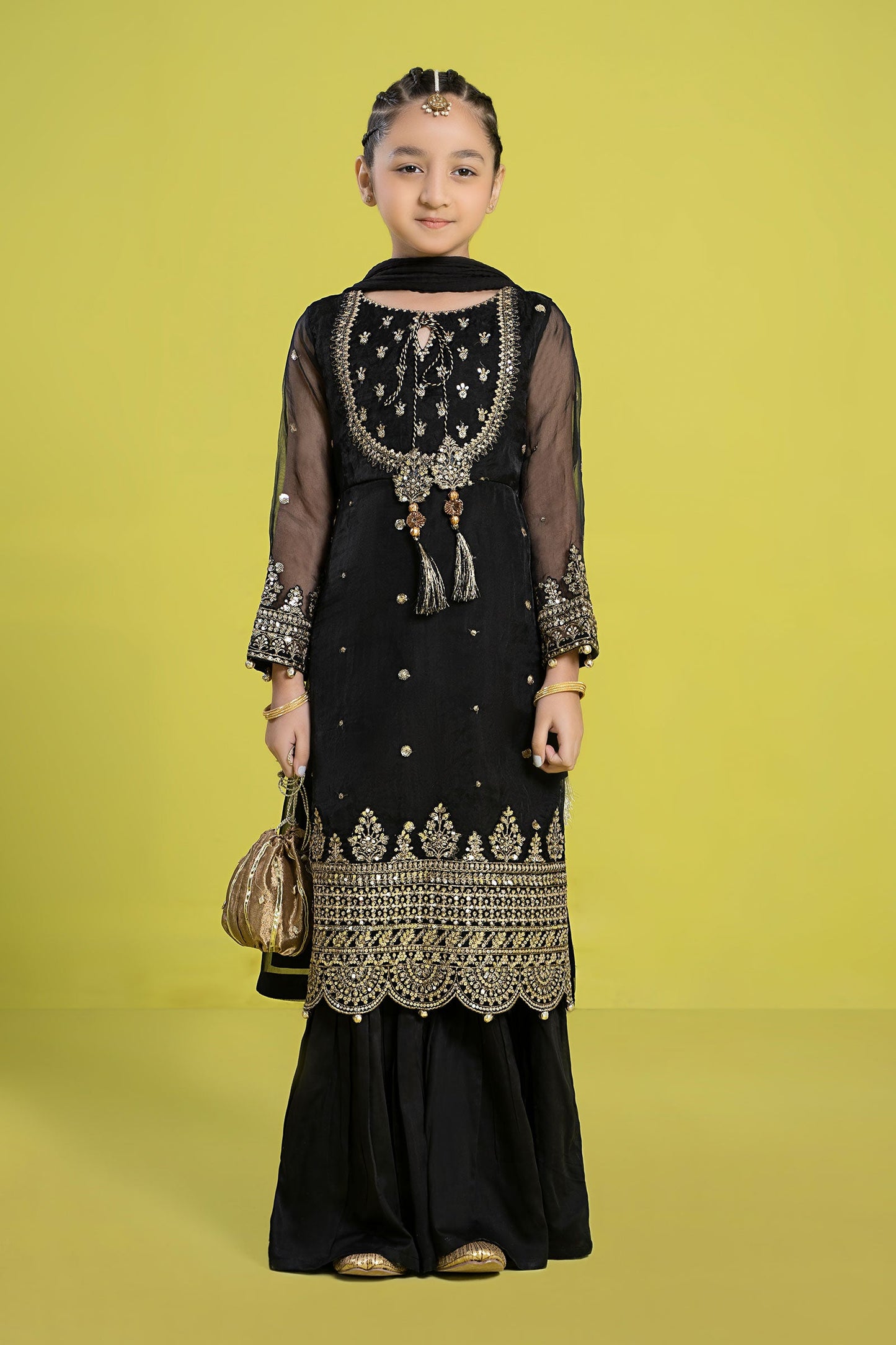 3 Piece Embroidered Organza Suit