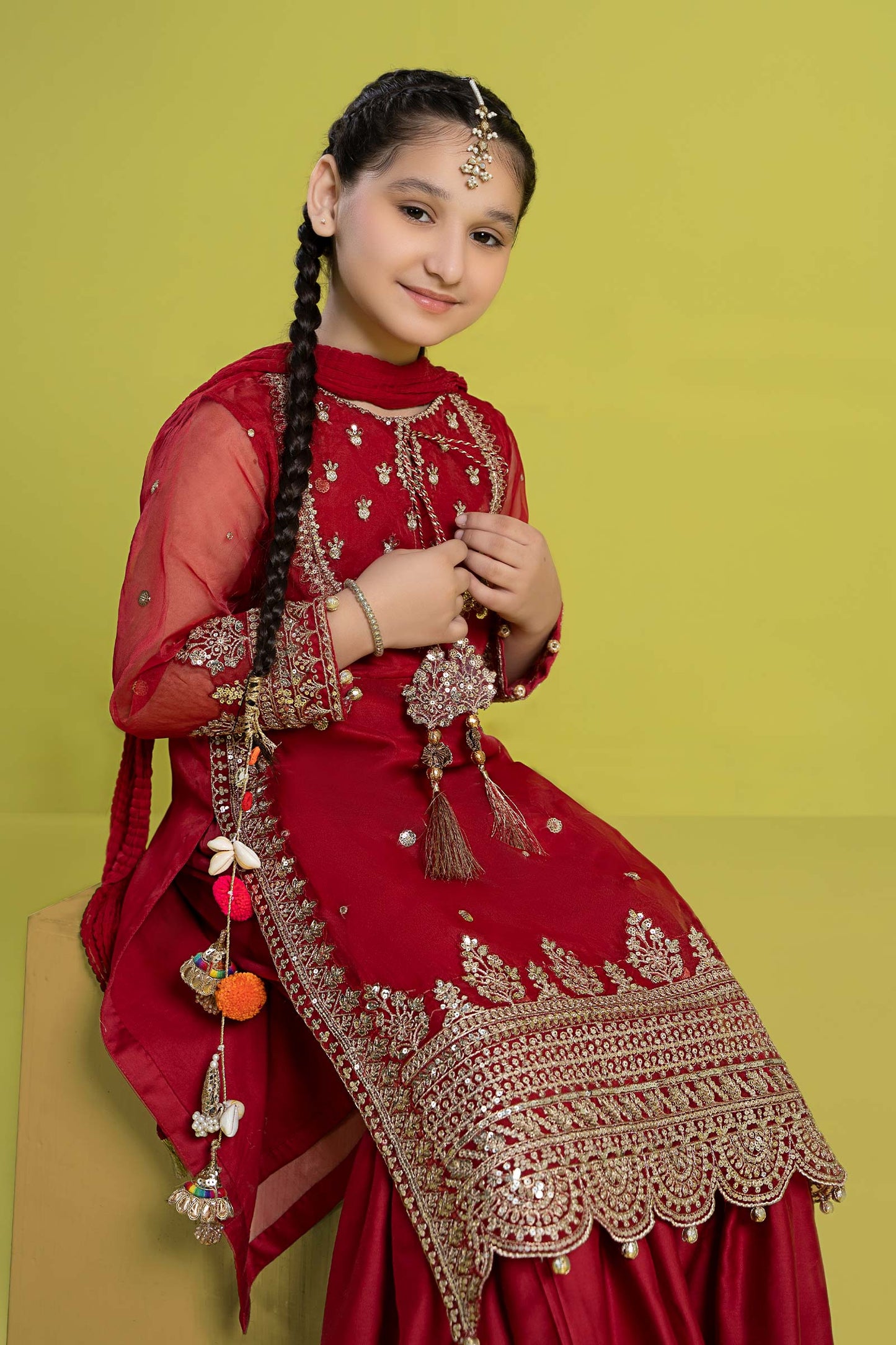 3 Piece Embroidered Organza Suit