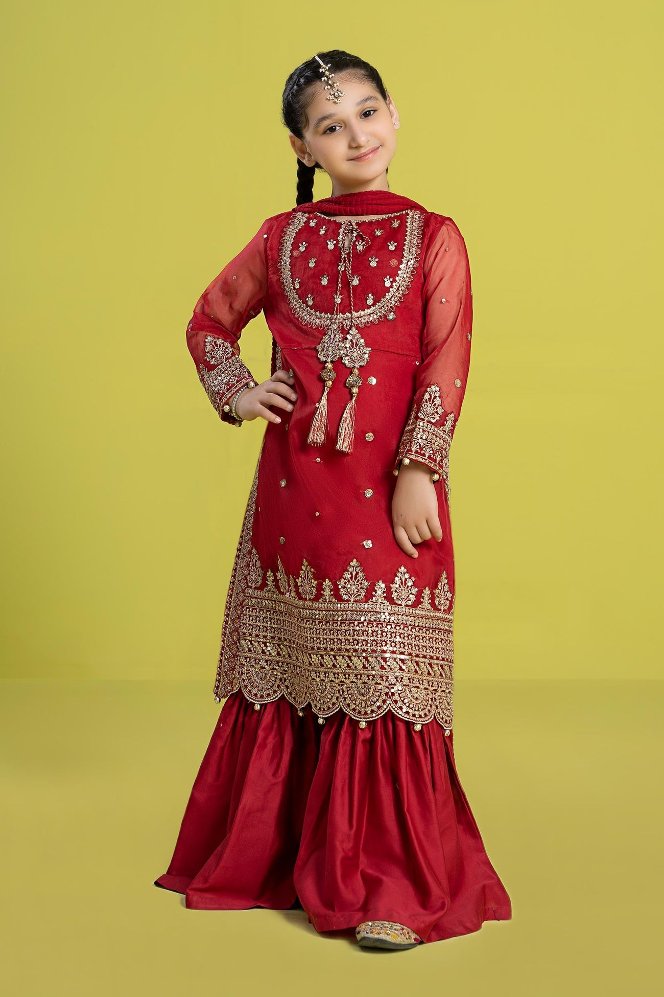 3 Piece Embroidered Organza Suit