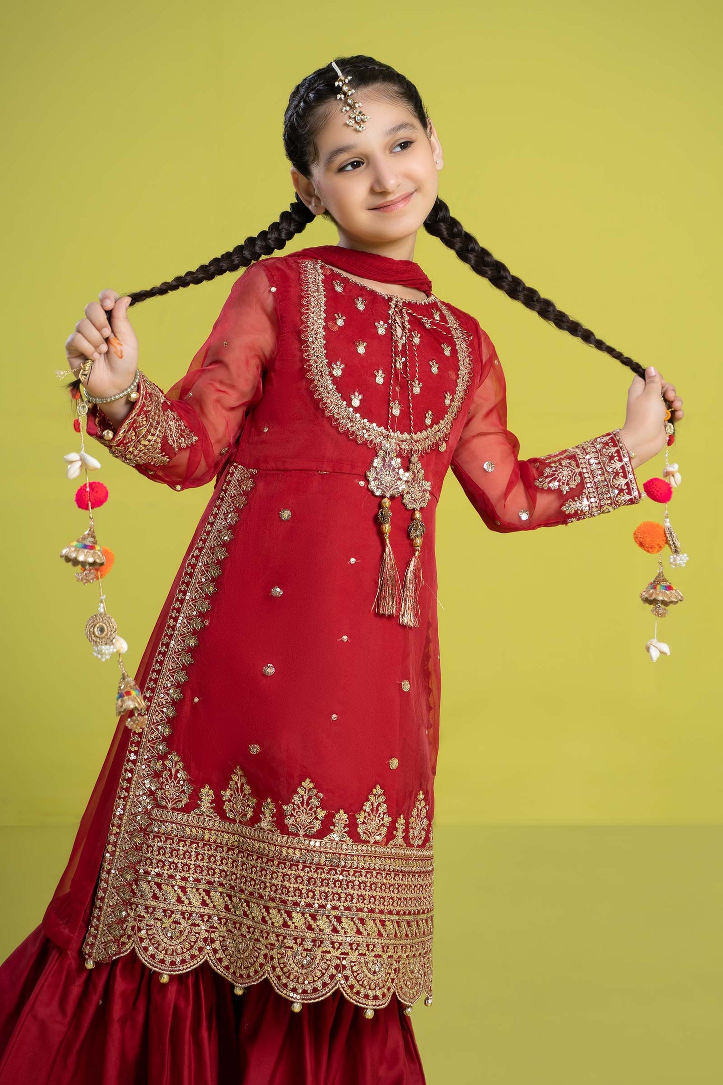 3 Piece Embroidered Organza Suit