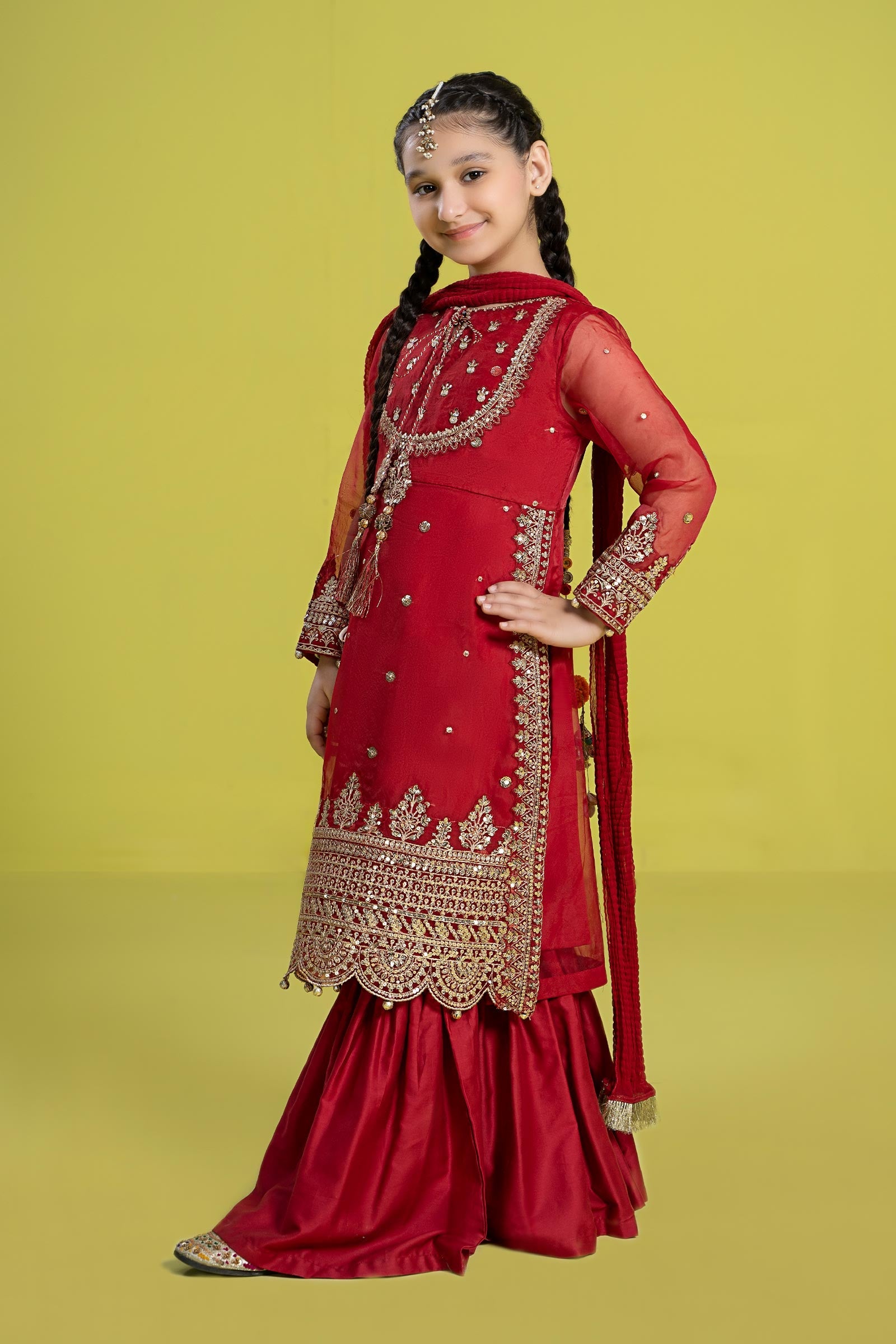 3 Piece Embroidered Organza Suit