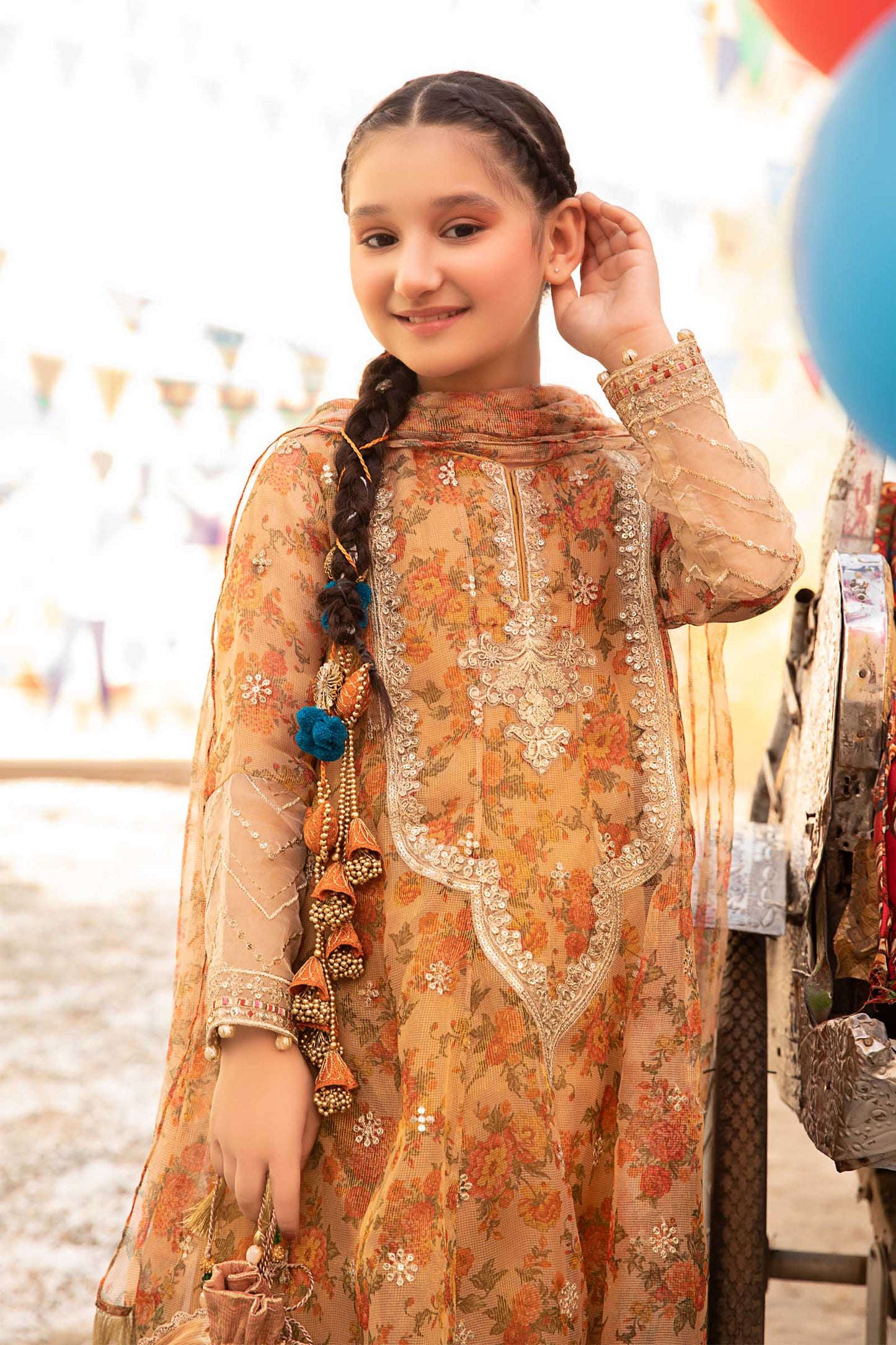 3 Piece Embroidered Zari Masoori Organza Suit