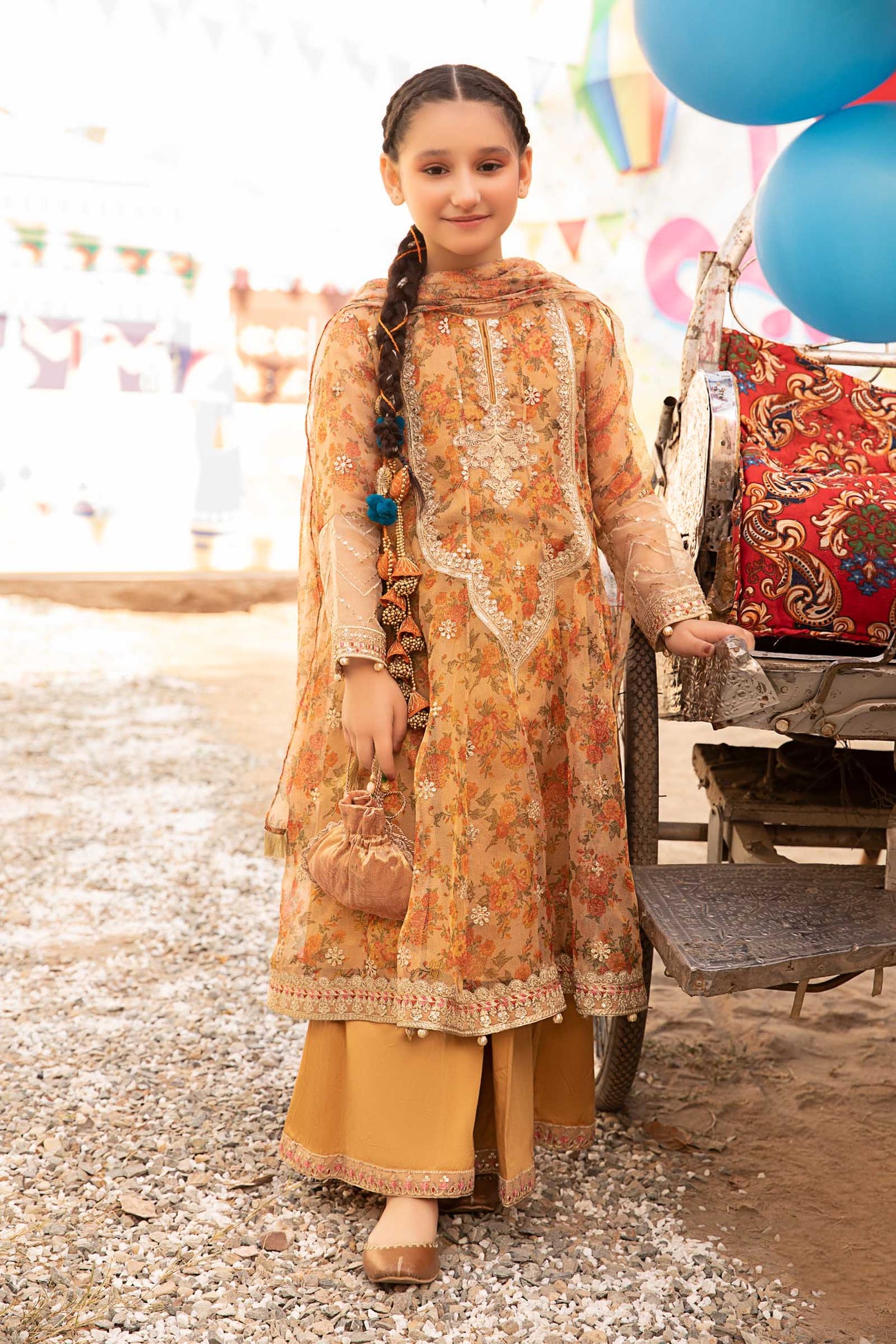 3 Piece Embroidered Zari Masoori Organza Suit