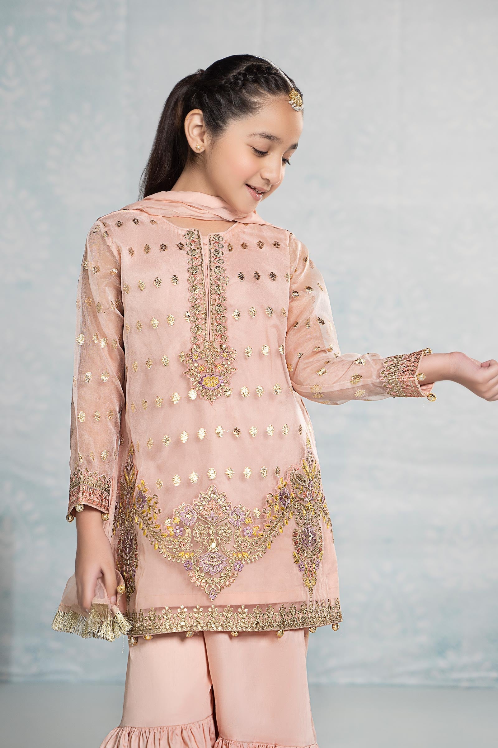 3 Piece Embroidered Organza Suit