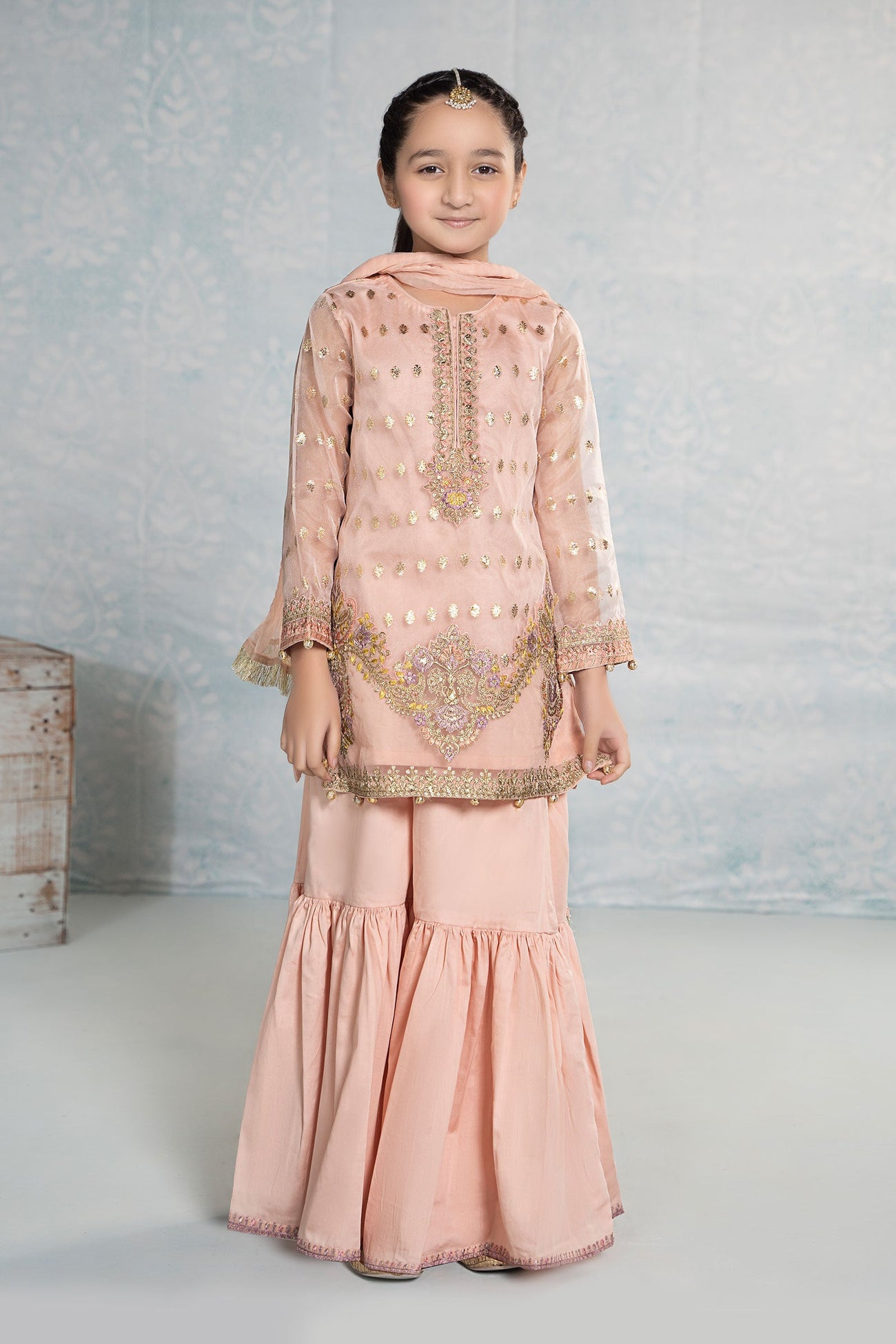 3 Piece Embroidered Organza Suit