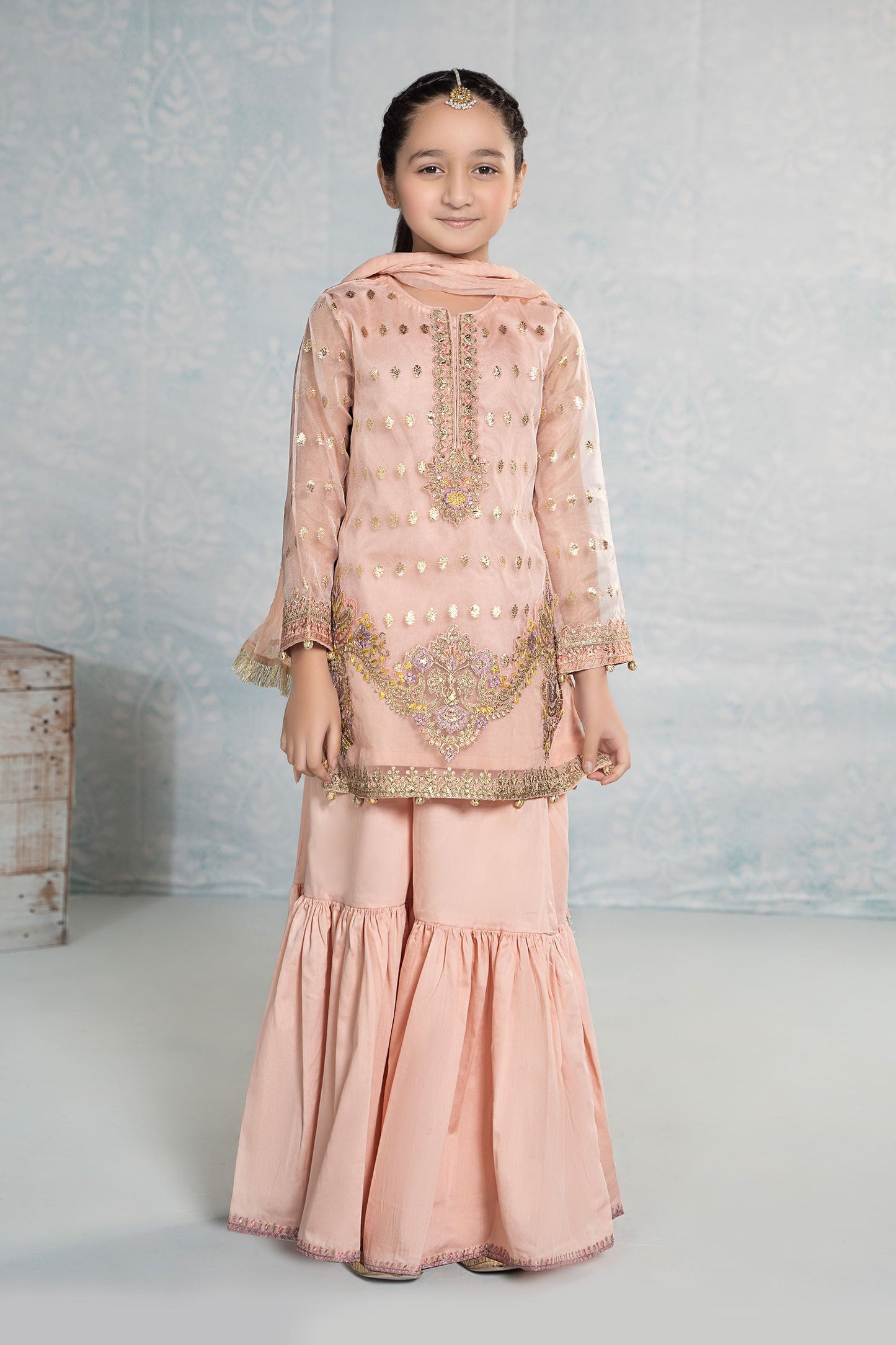 3 Piece Embroidered Organza Suit