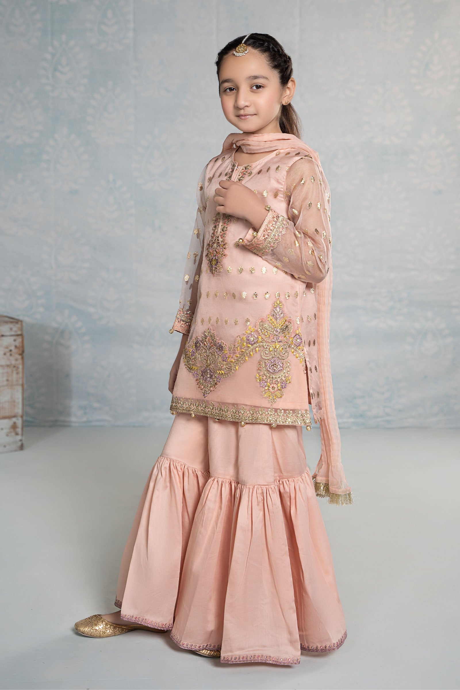 3 Piece Embroidered Organza Suit